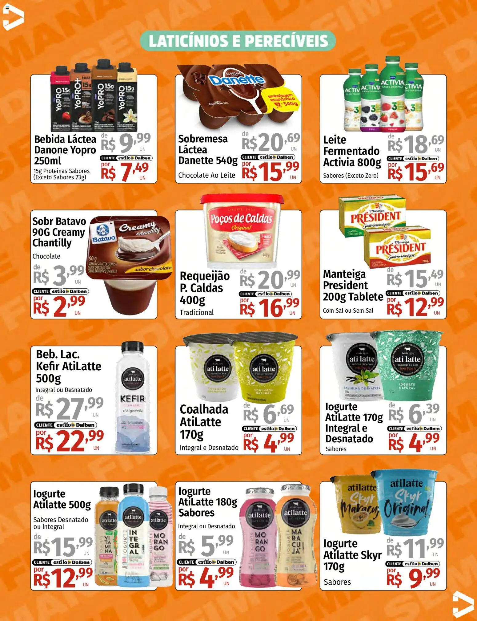Supermercado Dalben Folheto - válido de 15.05.2026 | Página: 9 | Produtos: Leite, Manteiga, Creme, Bebida
