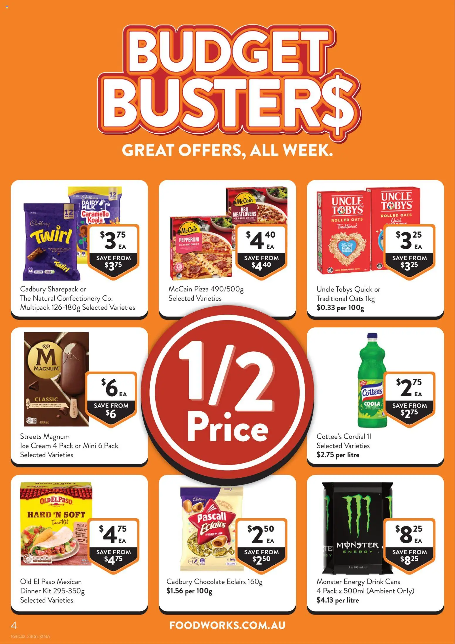 Foodworks catalogue - valid from 24/06/2026 | Page: 4 | Products: Dairy, Chocolate, Cream, Ice cream