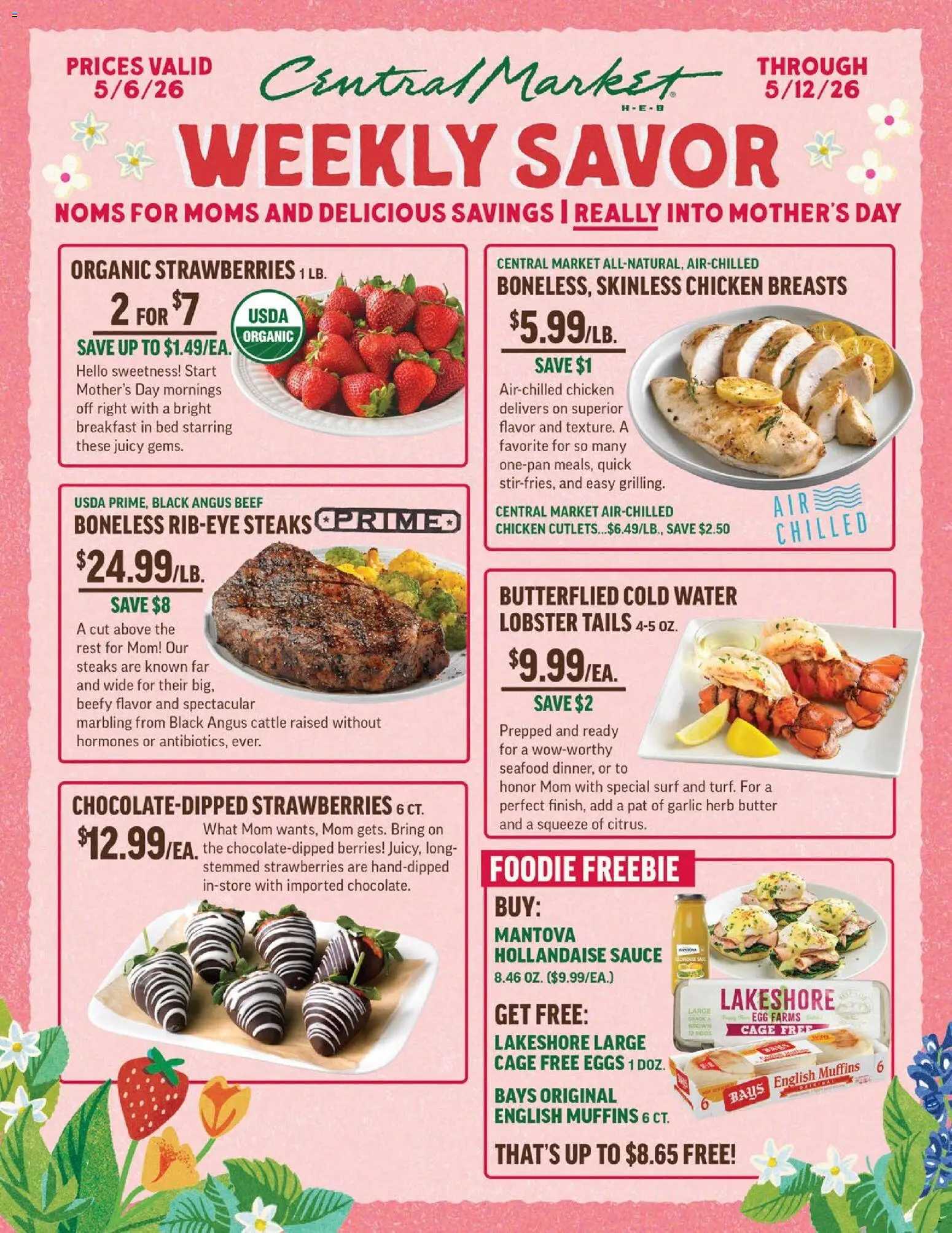 Central Market Weekly Ad - valid from 06.05.2026 | Page: 1 | Products: Bed, Berries, Water, Garlic