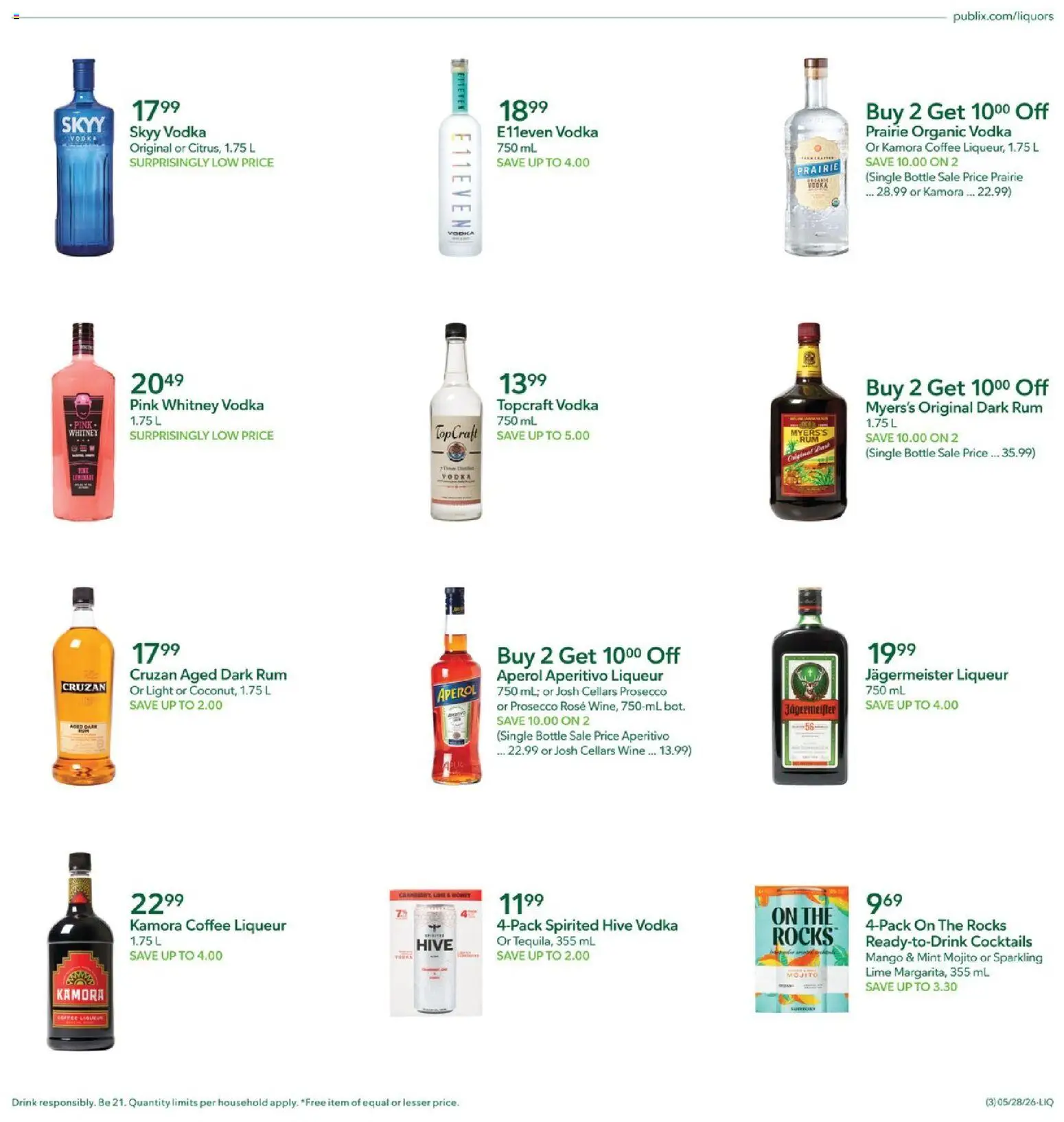 Publix Liquor - valid from 28.05.2026 | Page: 3 | Products: Coffee, Vodka, Mango, Lime