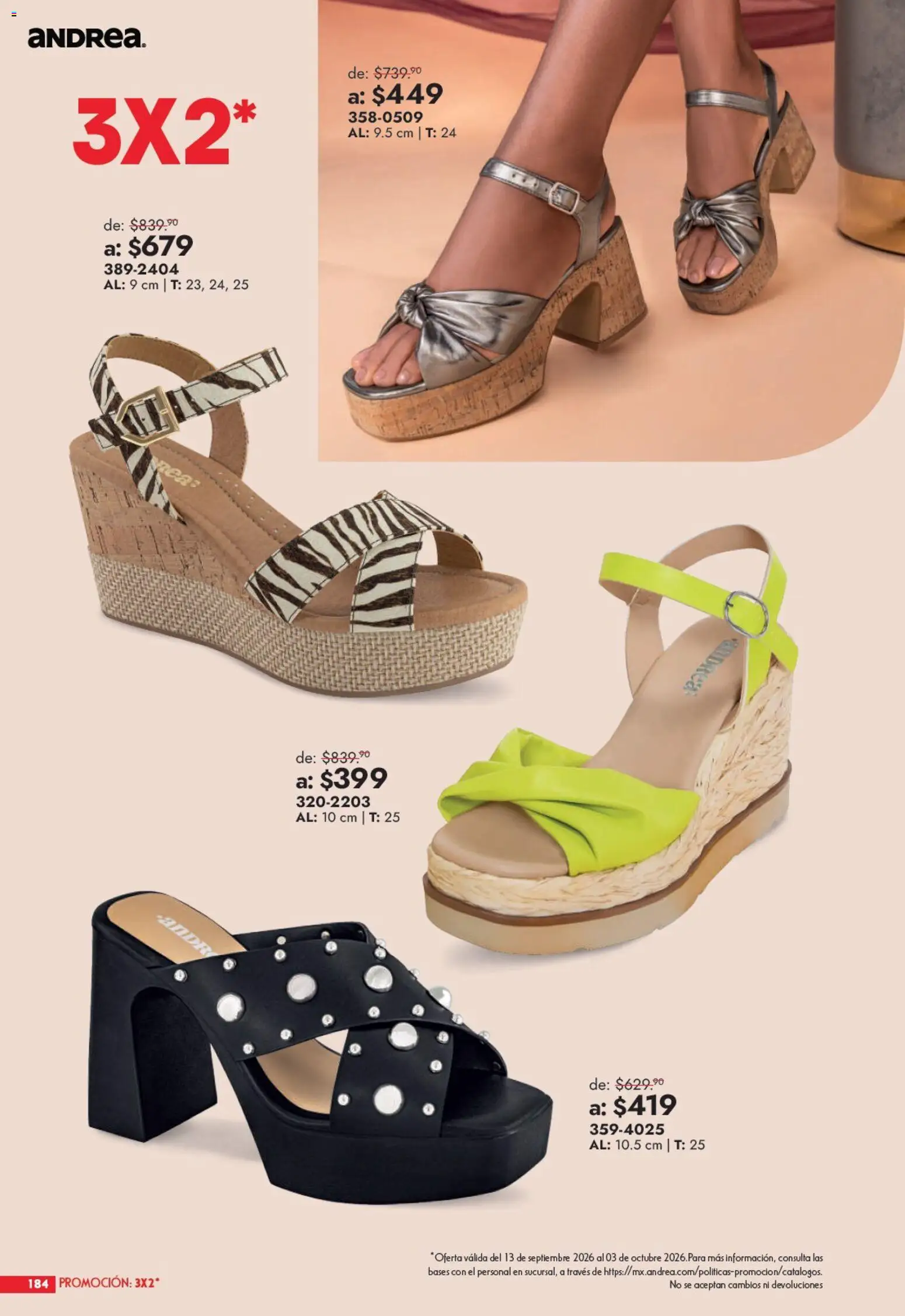 Nuevas ofertas de Andrea válidas en toda la República Mexicana desde el 13/09/2026. ¡Encuentra las mejores ofertas en Andrea catálogo Outlet! | Página: 184