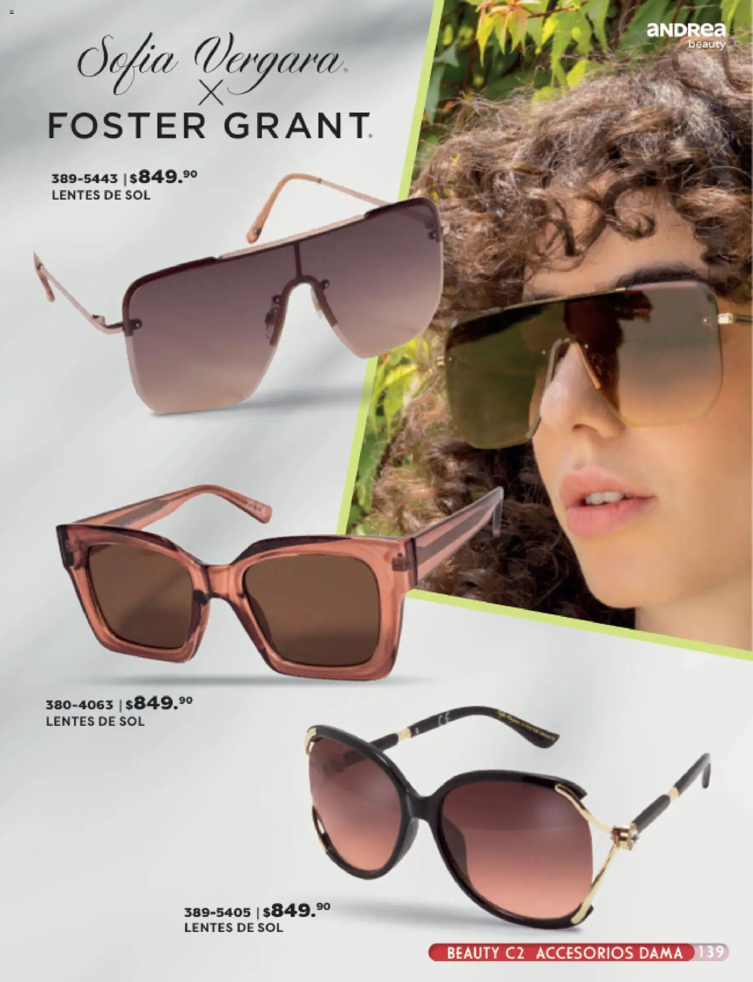 Nuevas ofertas de Andrea válidas en toda la República Mexicana desde el 24.05.2026. ¡Encuentra las mejores ofertas en Andrea catálogo Beauty! | Página: 139 | Productos: Lentes, Lentes de sol