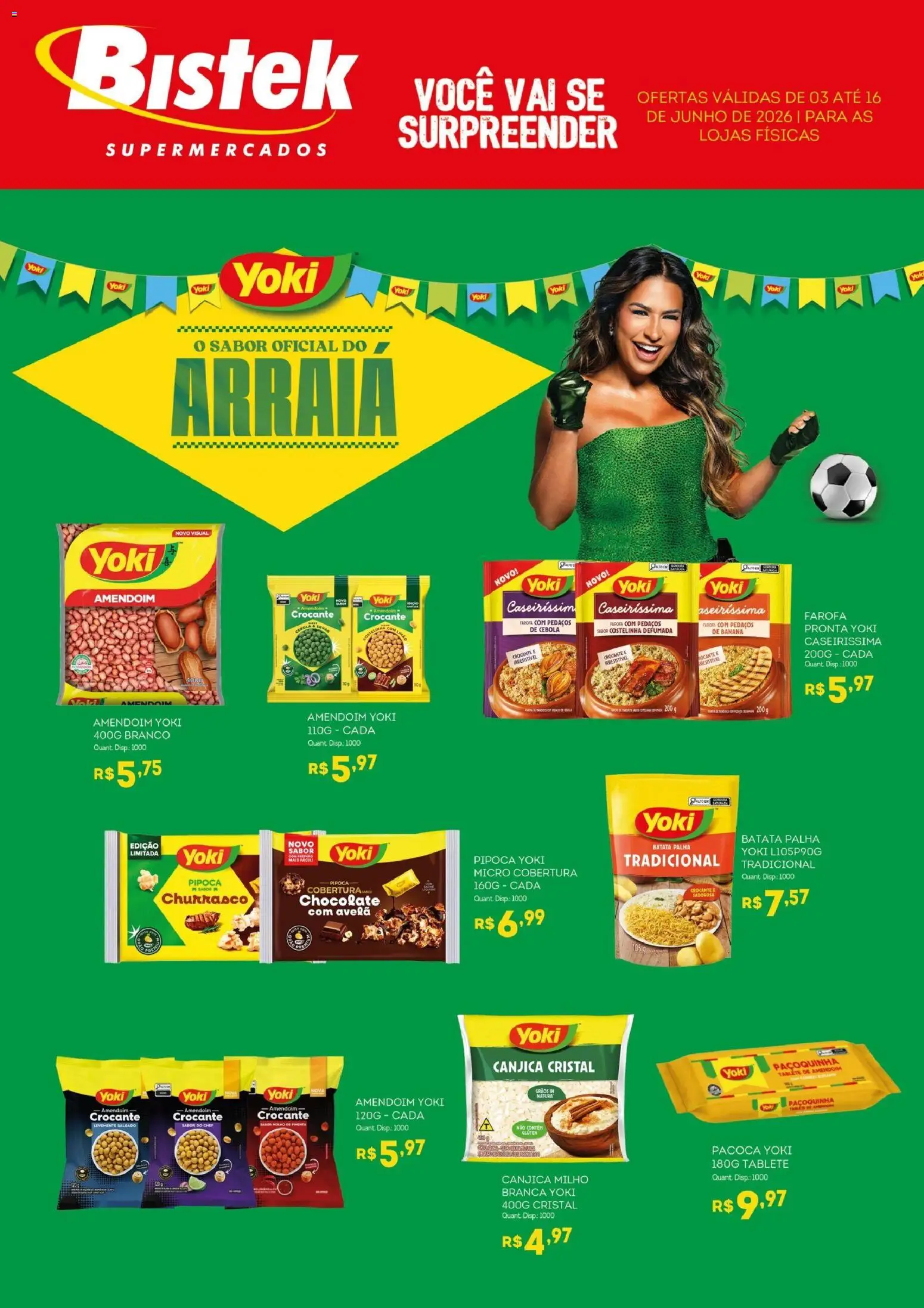 Bistek Supermercados Folheto - válido de 03.06.2026 | Página: 1 | Produtos: Amendoim, Farofa, Pipoca, Avelã