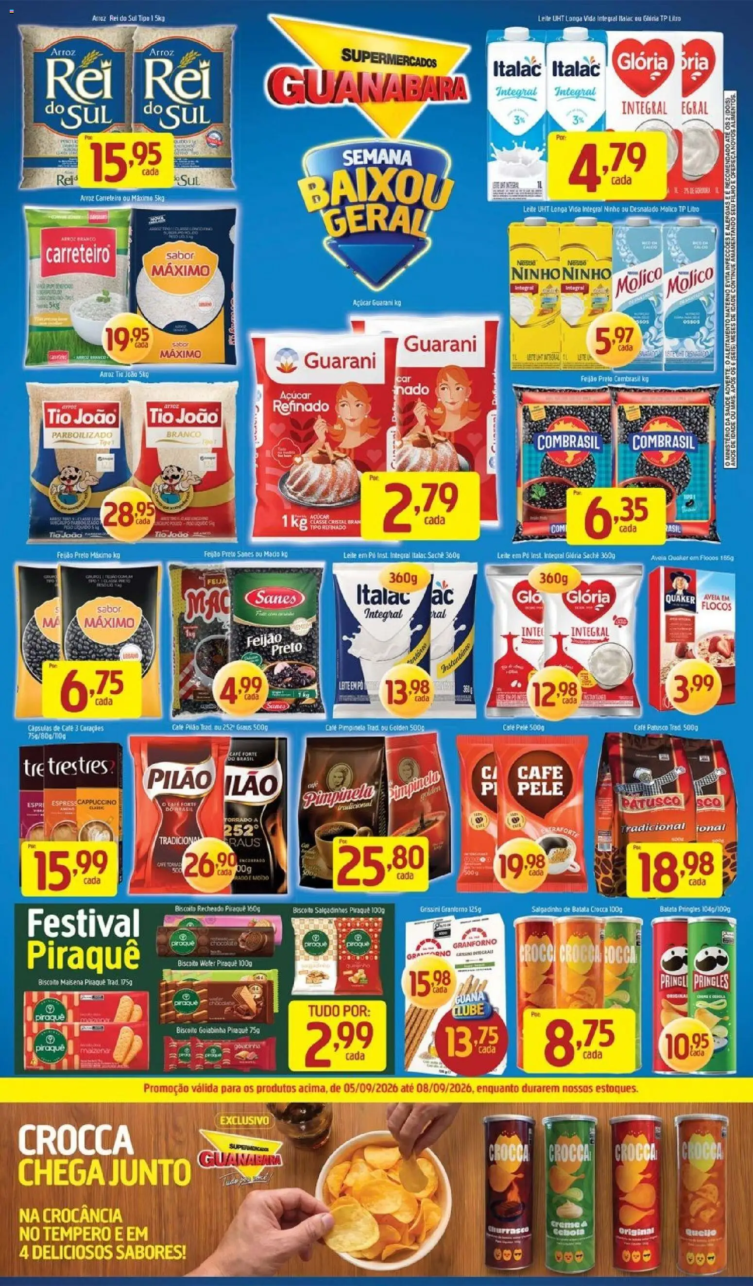 Supermercados Guanabara Folheto - válido de 05/09/2026 | Página: 2 | Produtos: Cebola, Biscoito, Leite, Chocolate