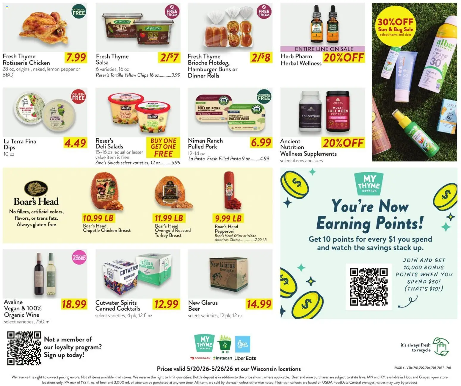 Fresh Thyme Weekly Ad - WI - valid from 20.05.2026 | Page: 9 | Products: Beer, Pork, Chips, Grapes