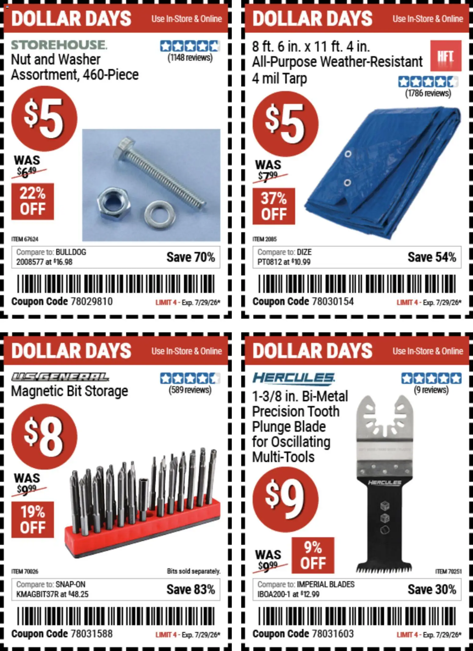 Harbor Freight Dollar Days - valid from 07/16/2026 | Page: 4 | Products: Washer