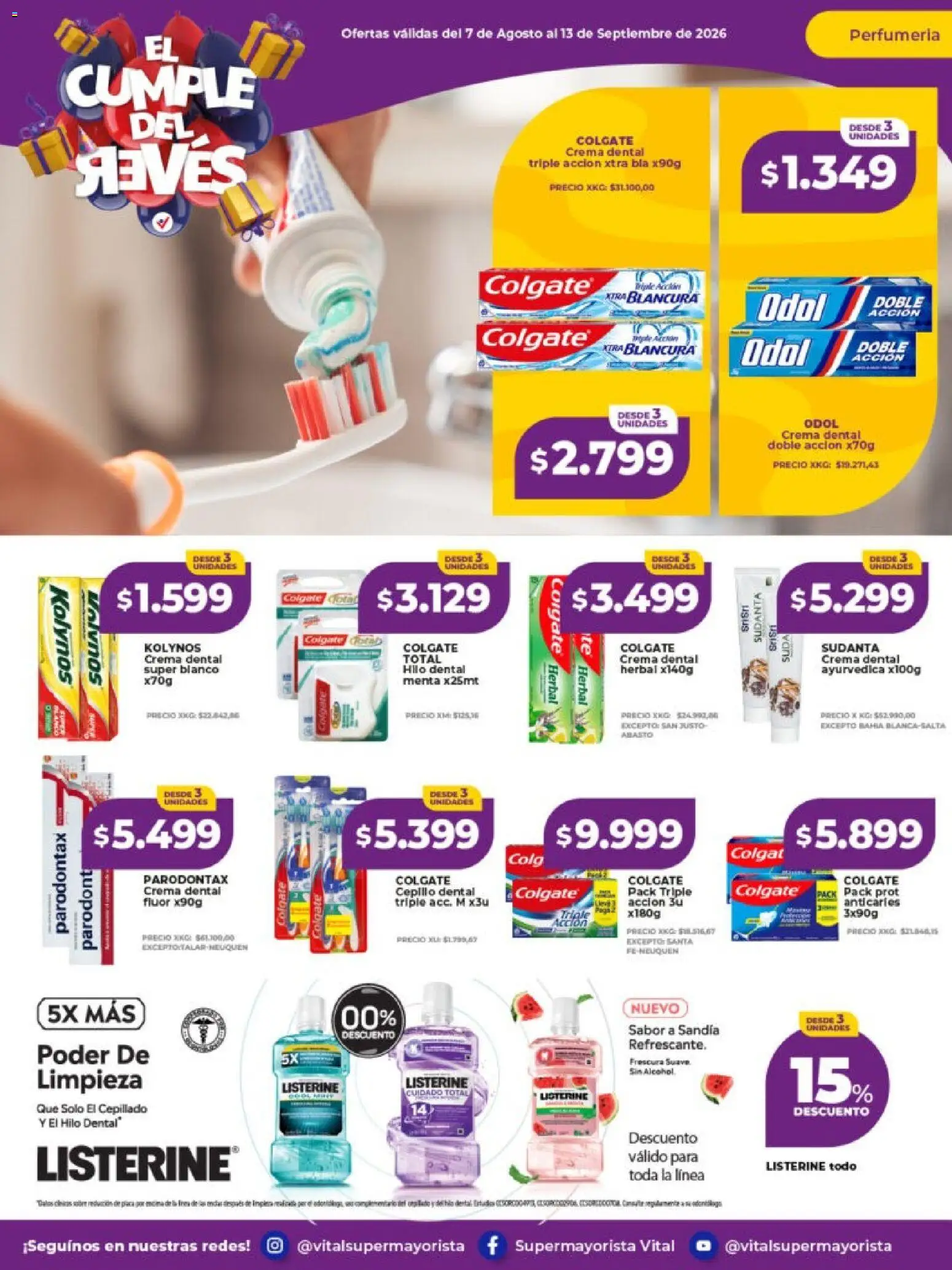 Vital - Ofertas │ válido desde el 07/09/2026 | Página: 5 | Productos: Listerine, Sandía, Cepillo, Té