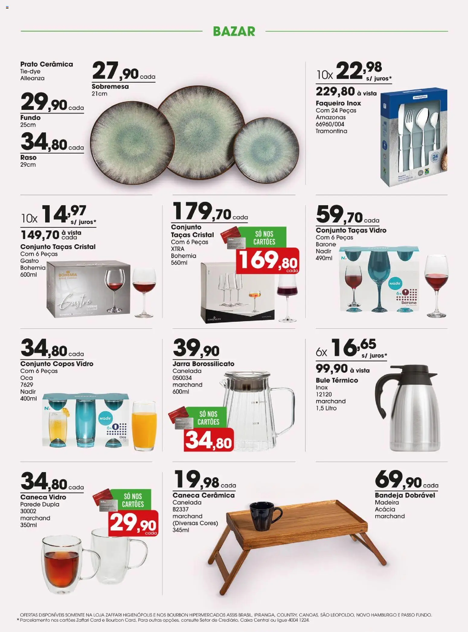 Zaffari Folheto - válido de 31/07/2026 | Página: 3 | Produtos: Taças, Bandeja, Jarra, Copos