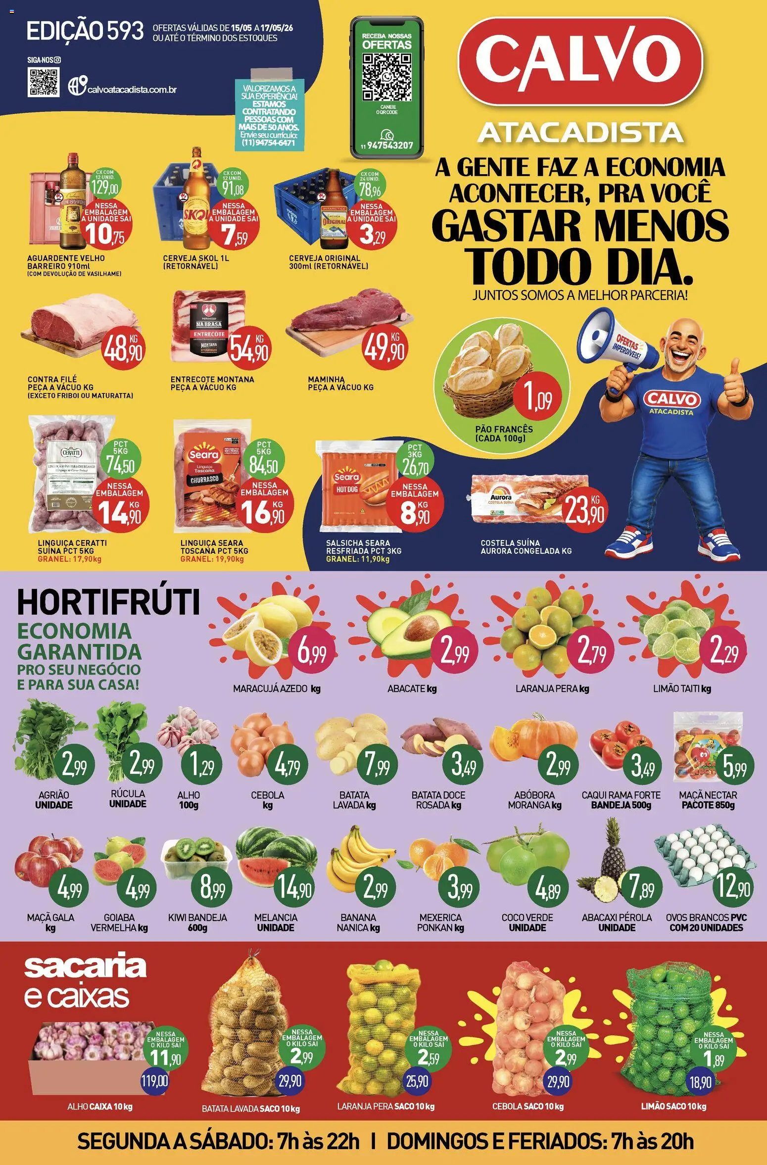 Calvo Atacadista Folheto - válido de 15.05.2026 | Página: 1 | Produtos: Abóbora, Caixa, Cerveja, Abacaxi
