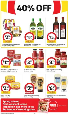 Preview of Coles catalogue PT Hedland - valid from 09/09/2026 | Page: 26 | Products: Brown rice, Olive oil, Tuna, Chilli