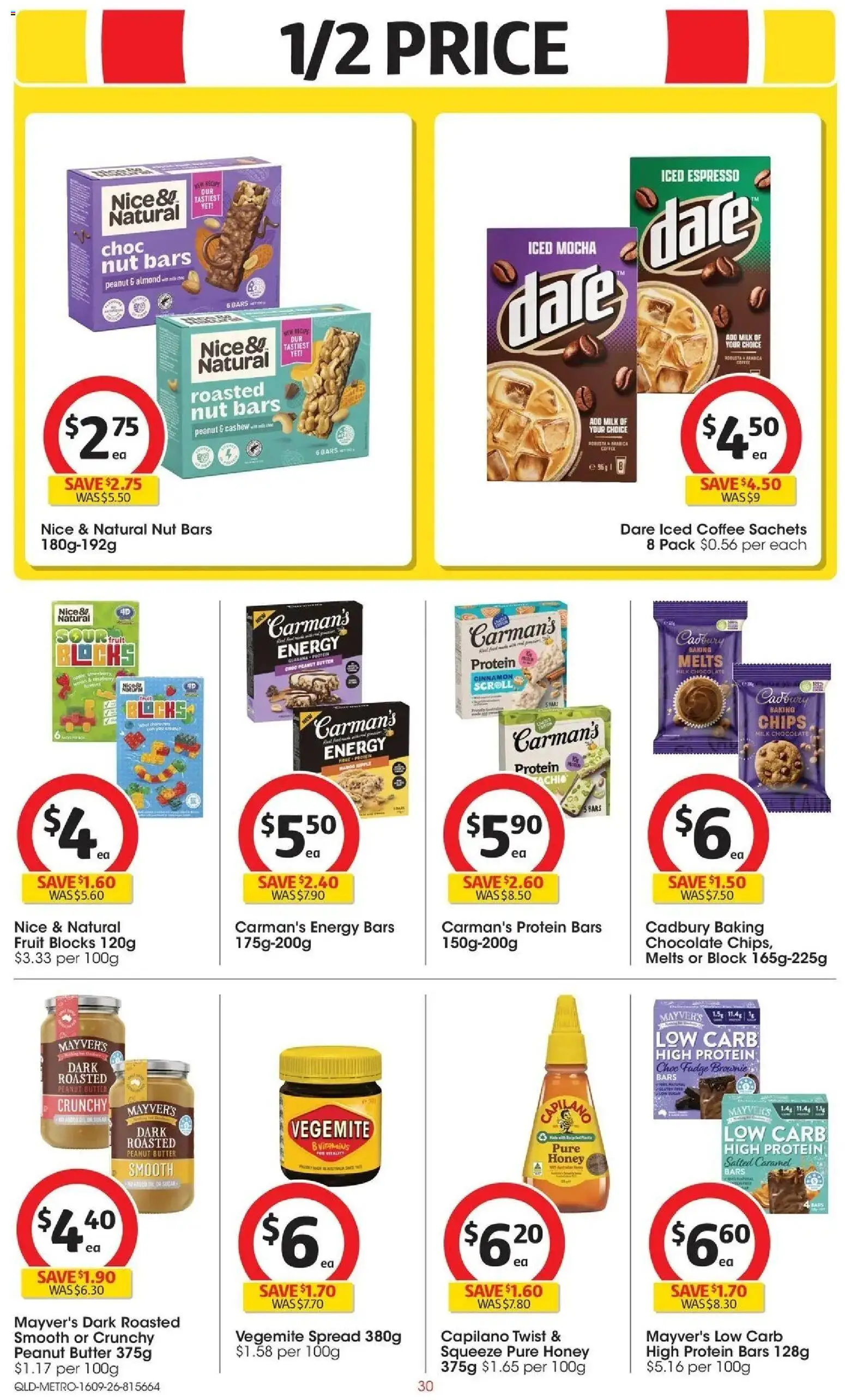 ﻿Coles catalogue valid from 16/09/2026 > Online Australia | Page: 30 | Products: Milk, Chips, Peanut butter, Iced coffee