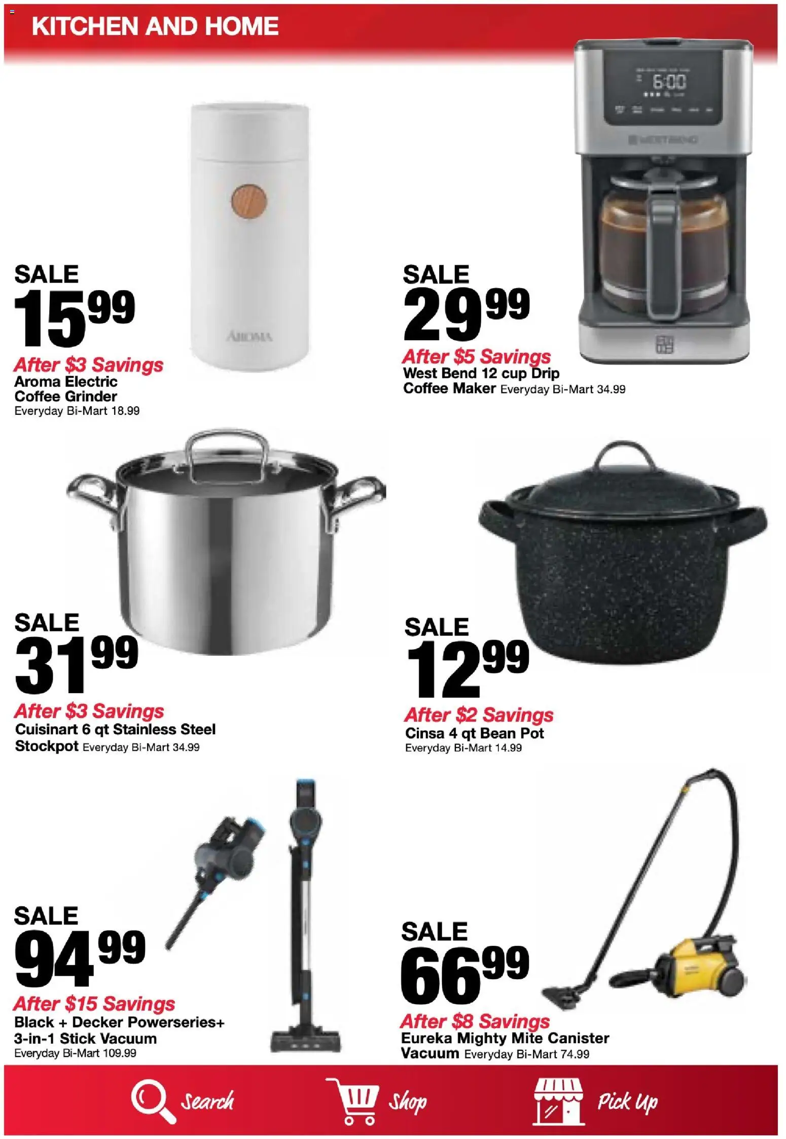 Bi-Mart Weekly Ad - valid from 08/18/2026 | Page: 29 | Products: Vacuum, Coffee Grinder, Coffee maker, Grinder