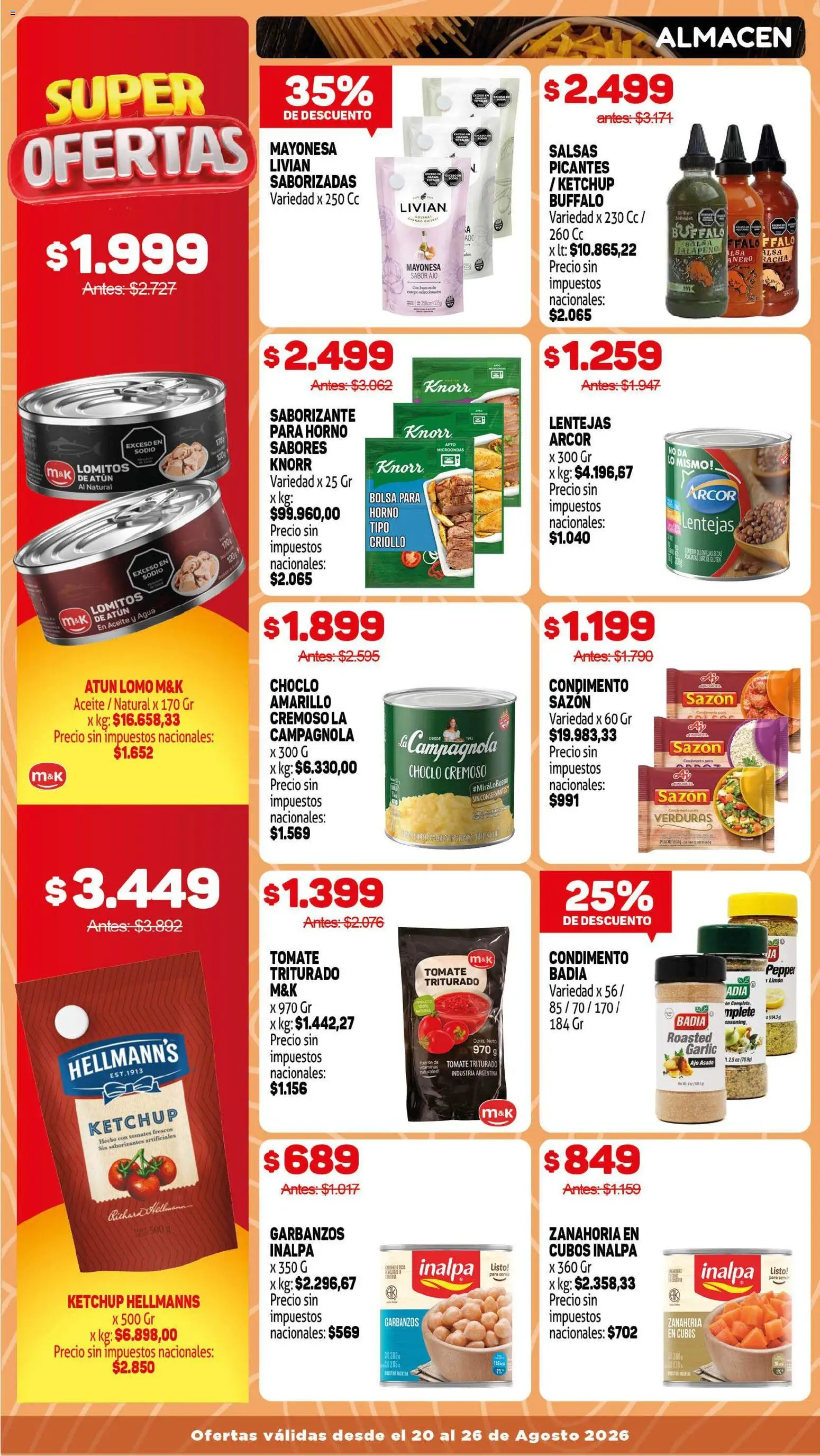 Makro ofertas │ válido desde el 20/08/2026 | Página: 7 | Productos: Choclo, Atún, Salsas, Ajo