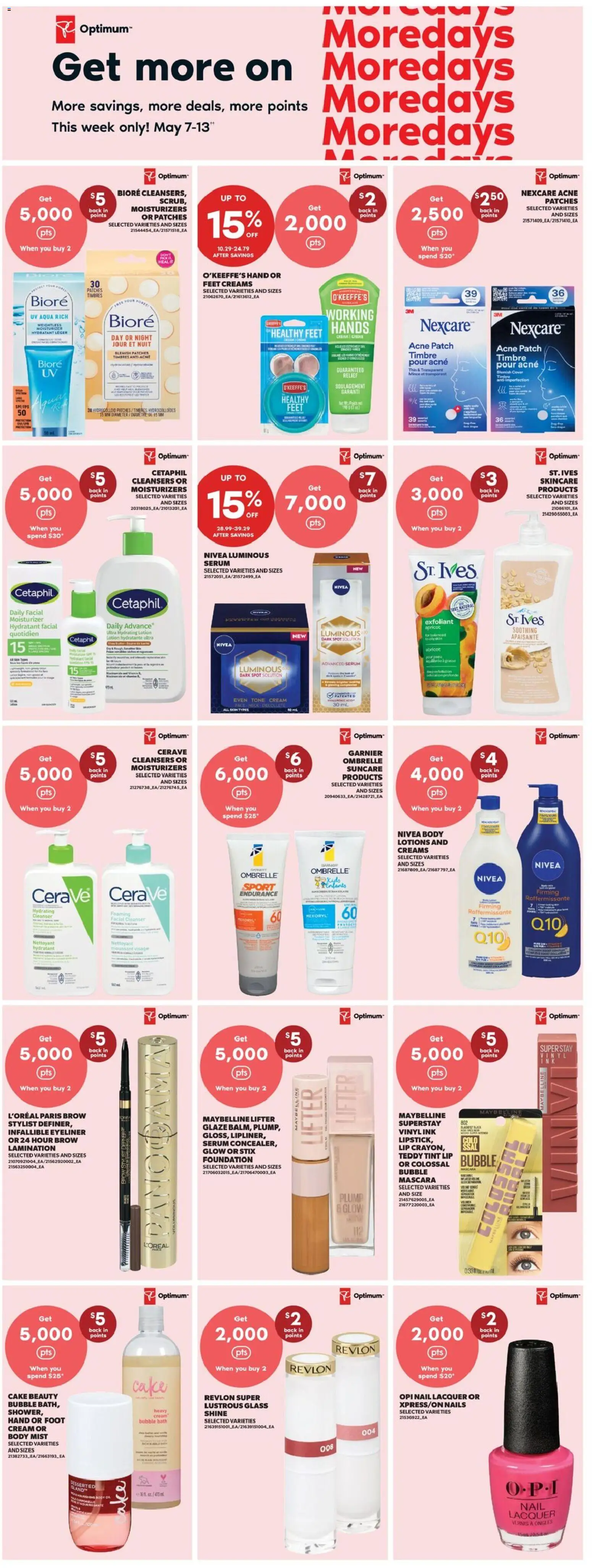 Real Canadian Superstore flyer valid from 07.05.2026 | Page: 18 | Products: Cream, Mascara, Eyeliner, Bath