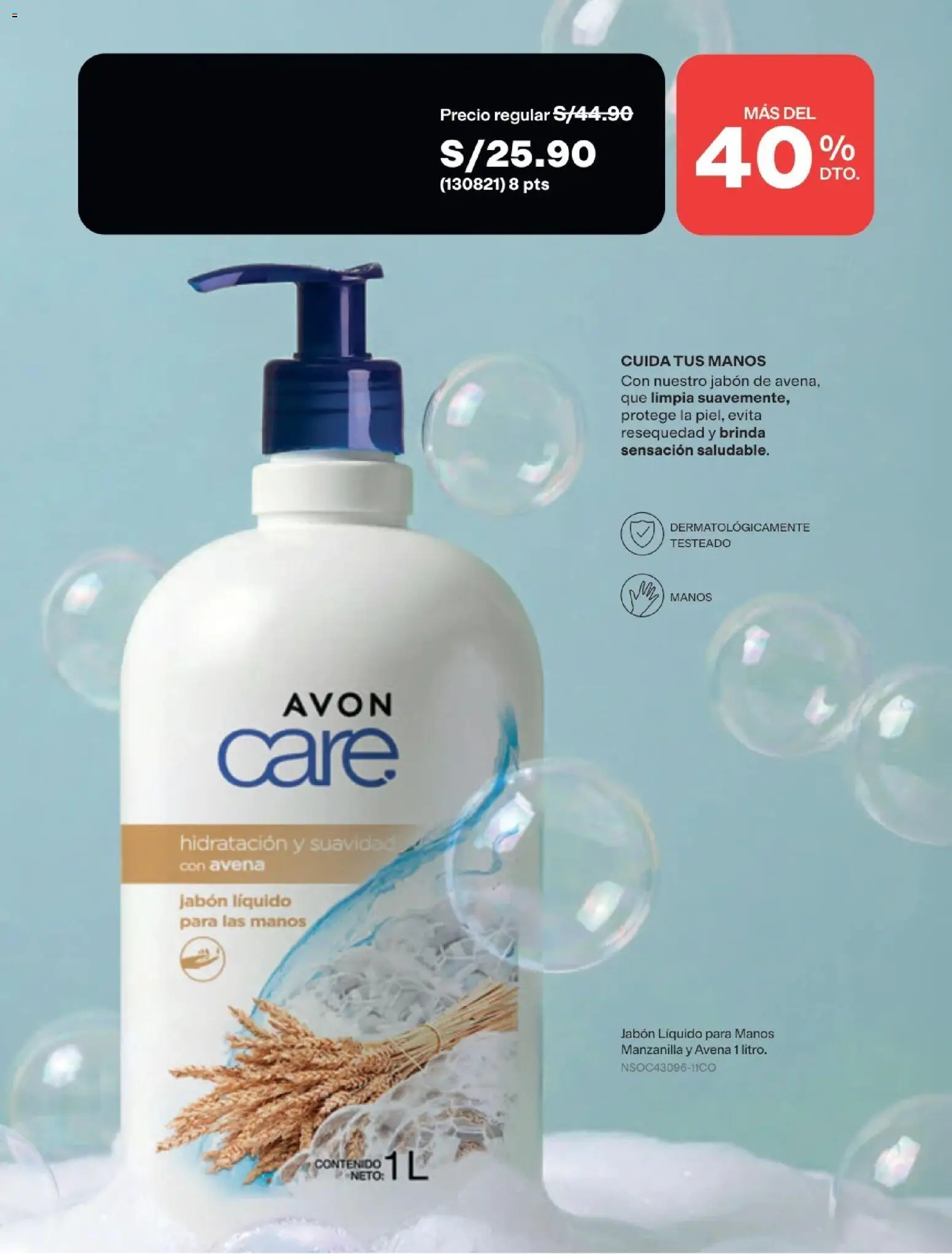 Catálogo Avon válido desde 15/09/2026 | Página: 144 | Productos: Jabón, Avena