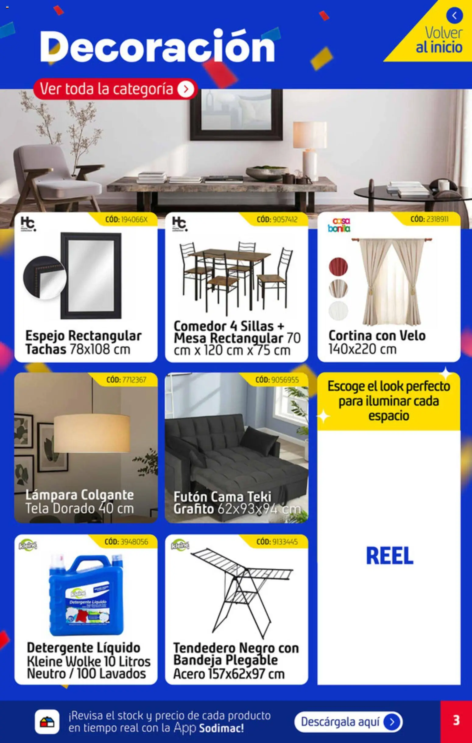 Sodimac catálogo │ válido desde el 09.08.2026 | Página: 3 | Productos: Futón, Cama, Espejo, Tendedero