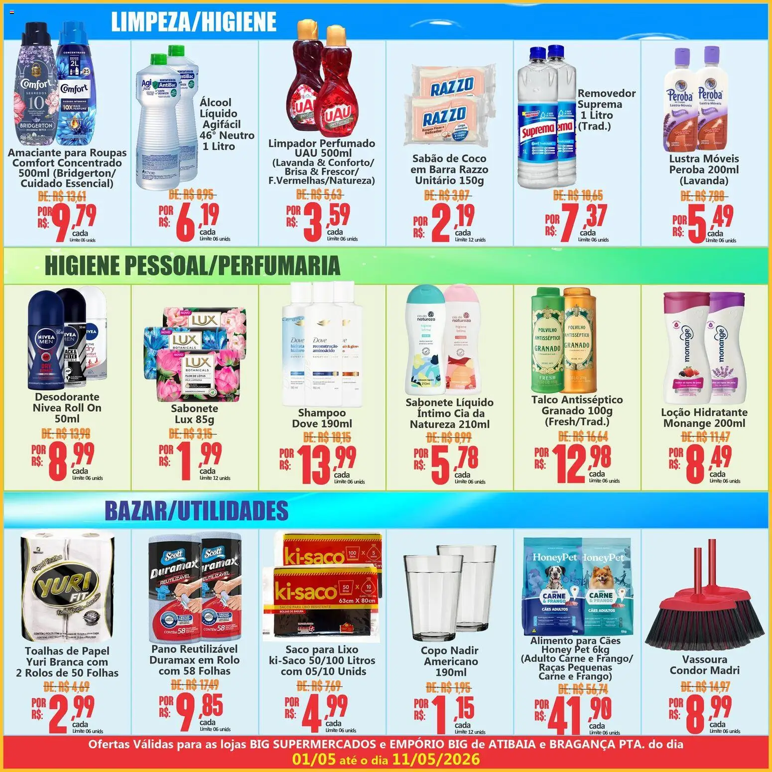 Big Supermercados Folheto - válido de 01.05.2026 | Página: 6 | Produtos: Talco, Papel toalha, Rolo, Vassoura