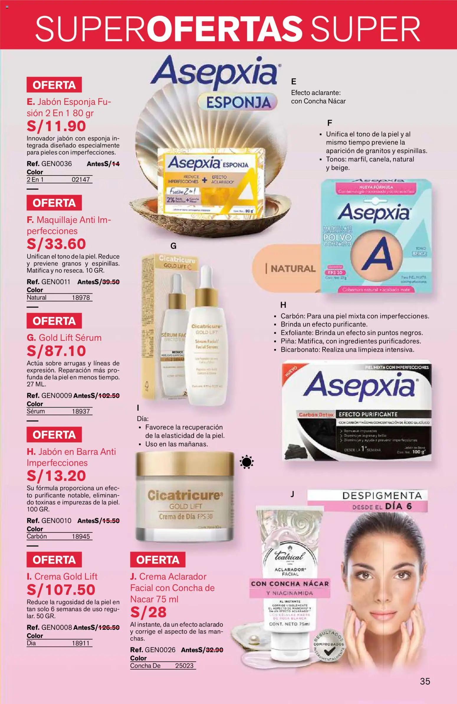 Catálogo Leonisa válido desde 24/08/2026 | Página: 35 | Productos: Esponja, Exfoliante, Jabón, Ingredientes