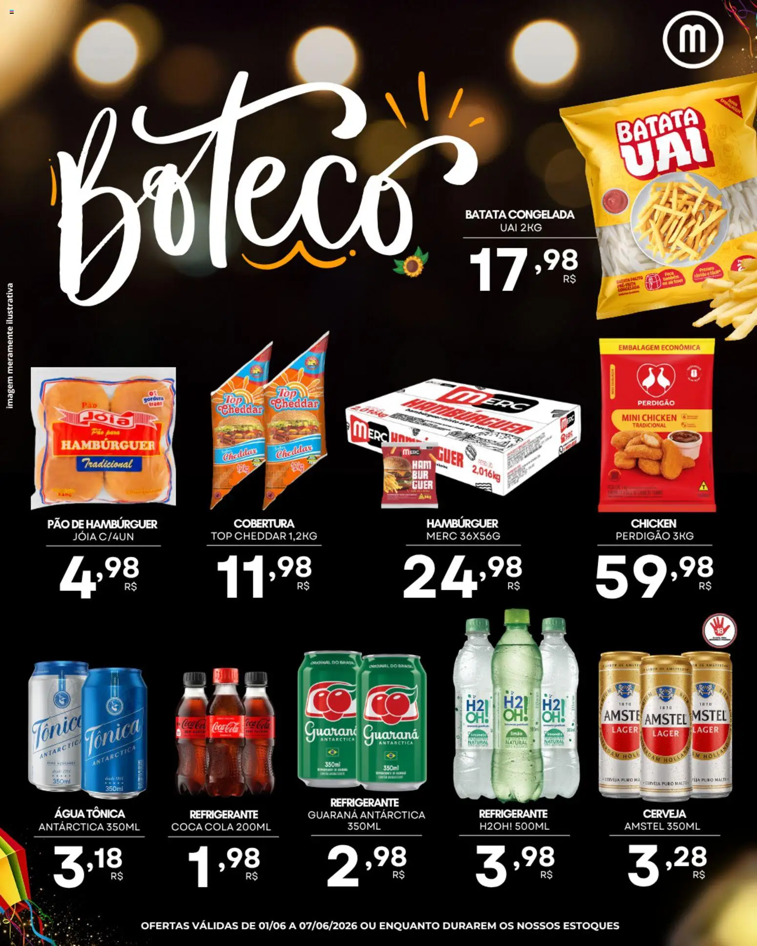 Mercadão Atacadista Folheto - válido de 01.06.2026 | Página: 4 | Produtos: Tônico, Cola, Pão, Cheddar