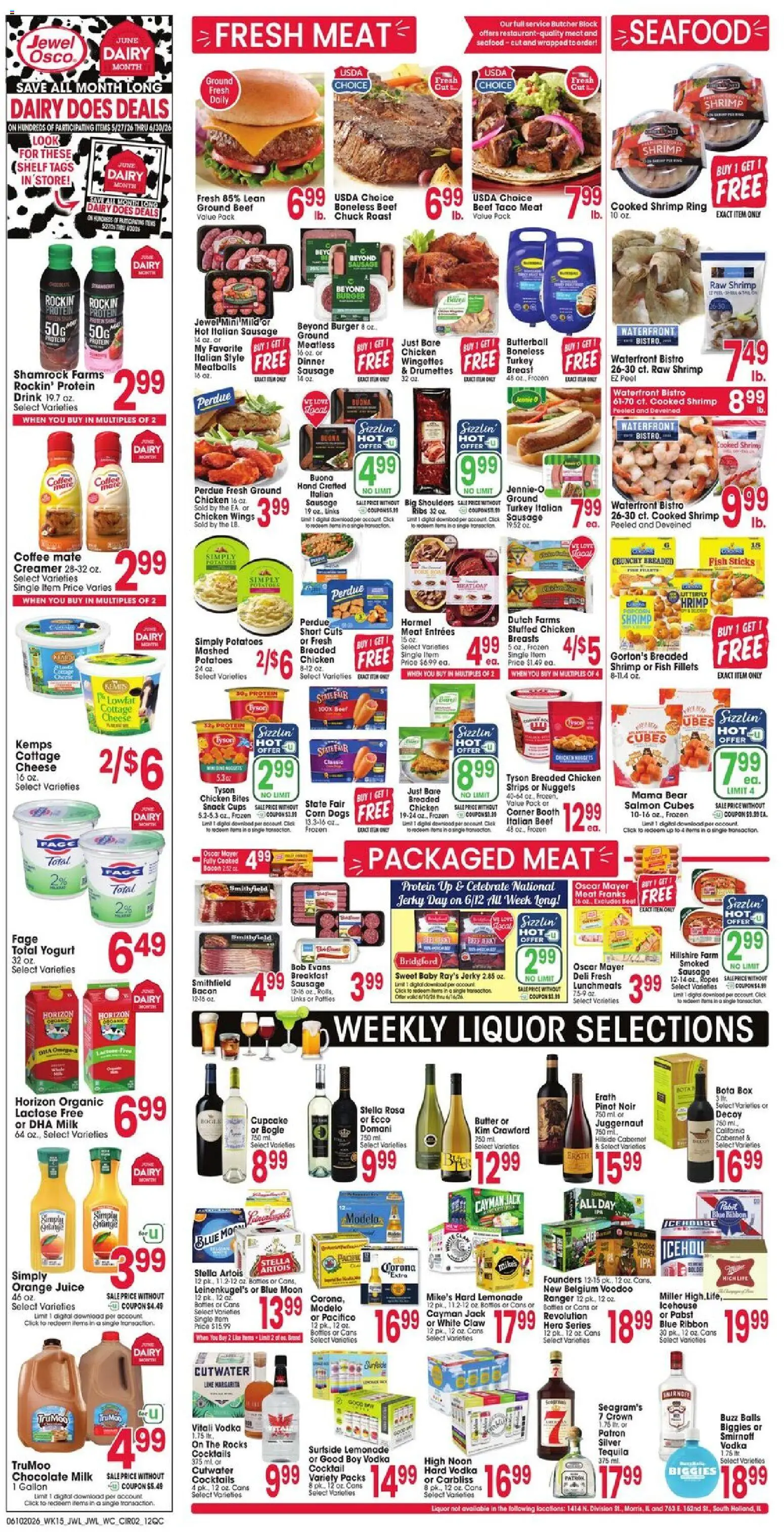 Jewel Osco Weekly Ad - IL - valid from 10.06.2026 | Page: 2 | Products: Corn, Cheese, Potatoes, Cupcake