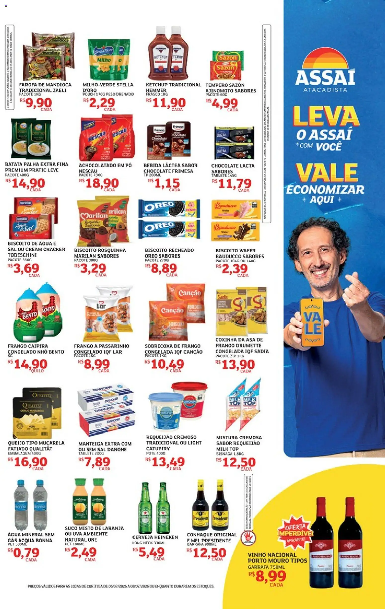 Assaí Atacadista Folheto - válido de 06/07/2026 | Página: 3 | Produtos: Biscoito, Mel, Heineken, Batata palha