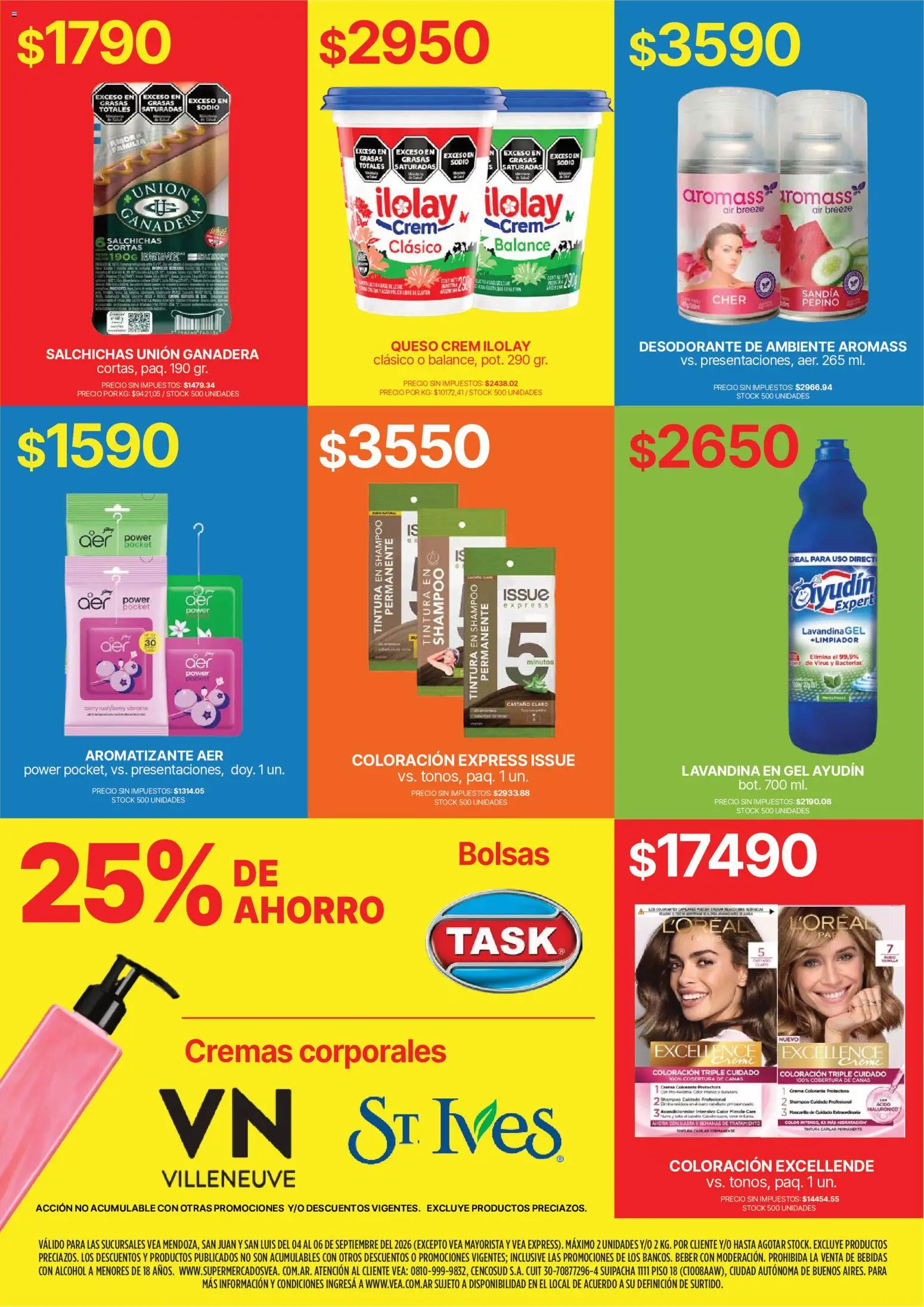 Vea - Fin de semana Destacados │ válido desde el 04/09/2026 | Página: 9 | Productos: Bebidas, Tintura, Queso, Salchichas