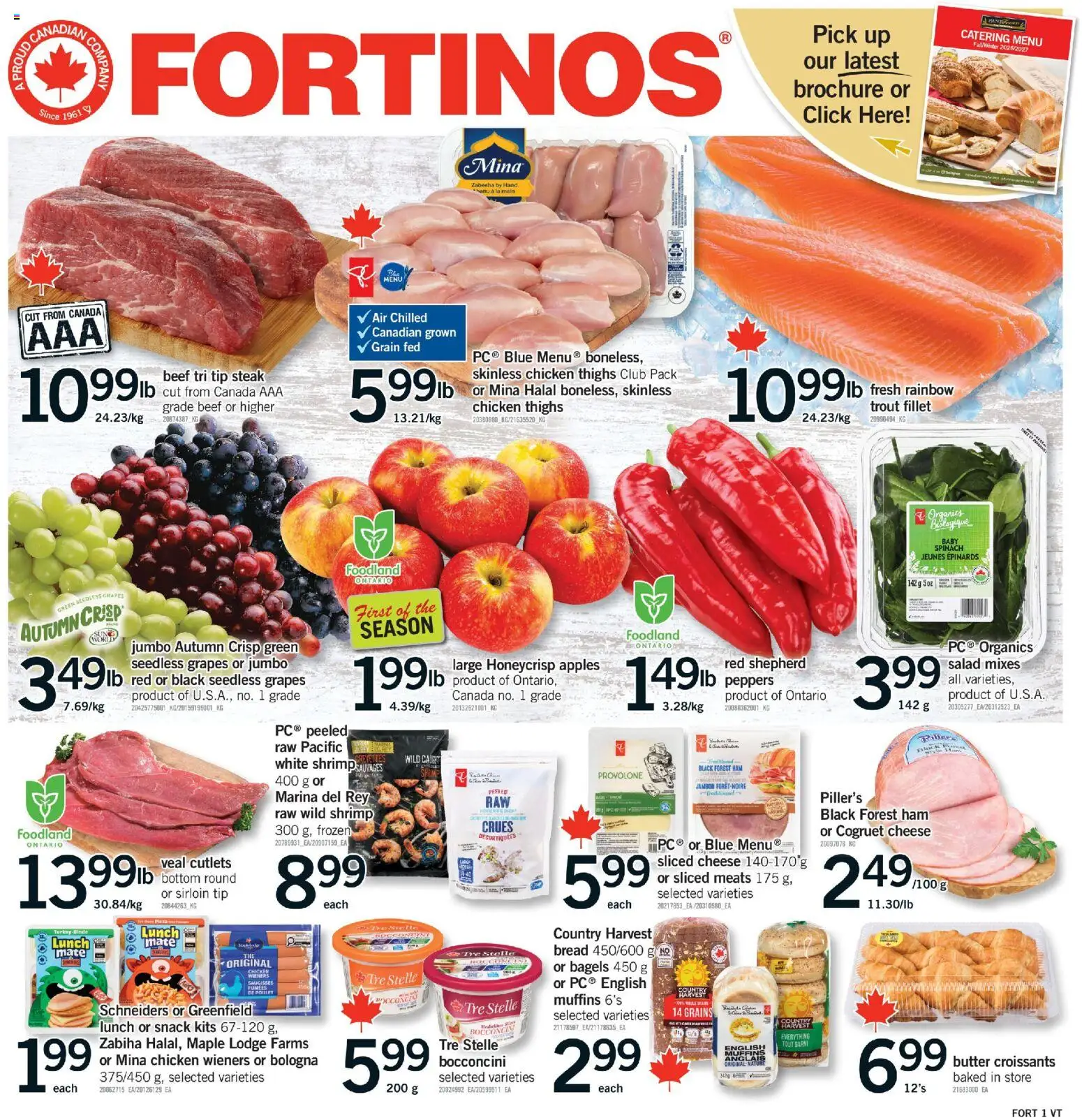Fortinos flyer valid from Sep 17, 2026 | Page: 1 | Products: Beef, Fillet, Butter, Apples