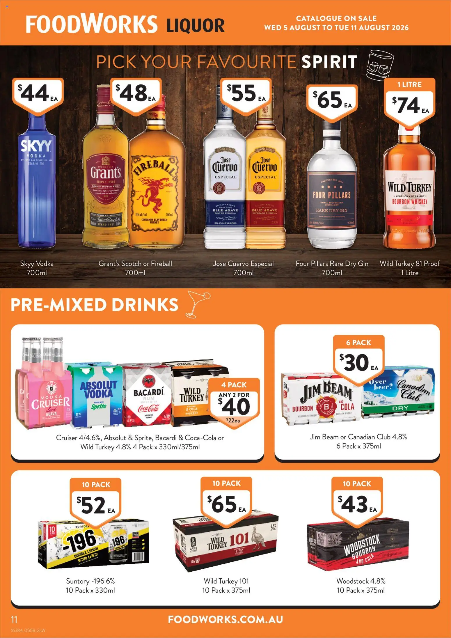 Foodworks catalogue - valid from 05/08/2026 | Page: 11 | Products: Beer, Vodka, Scotch, Turkey