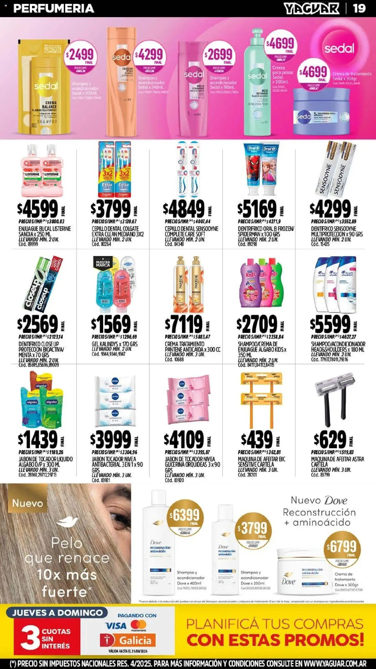 Yaguar - Oferta Semanal Jujuy │ válido desde el 03/08/2026 | Página: 19 | Productos: Listerine, Sandía, Cepillo, Enjuague bucal