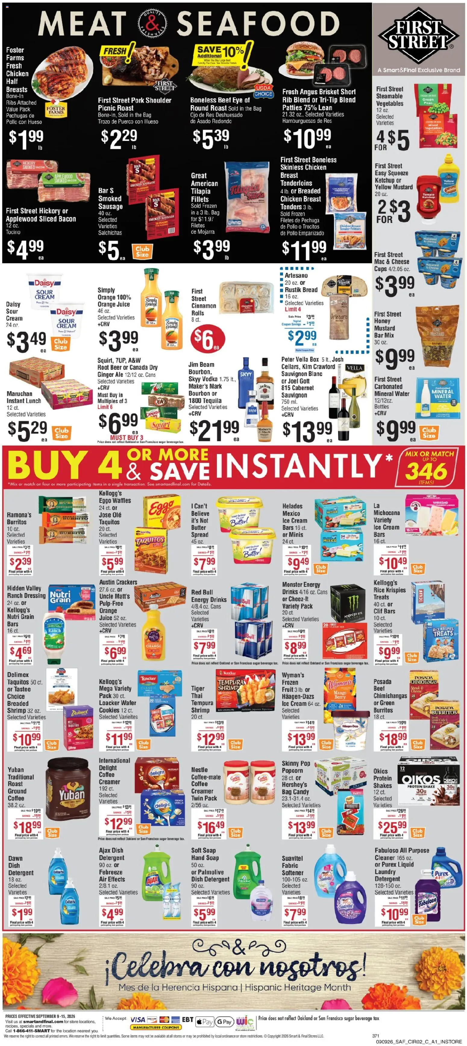 Smart & Final Weekly Ad - valid from 09/09/2026 | Page: 3 | Products: Box, Butter, Mineral water, Sugar