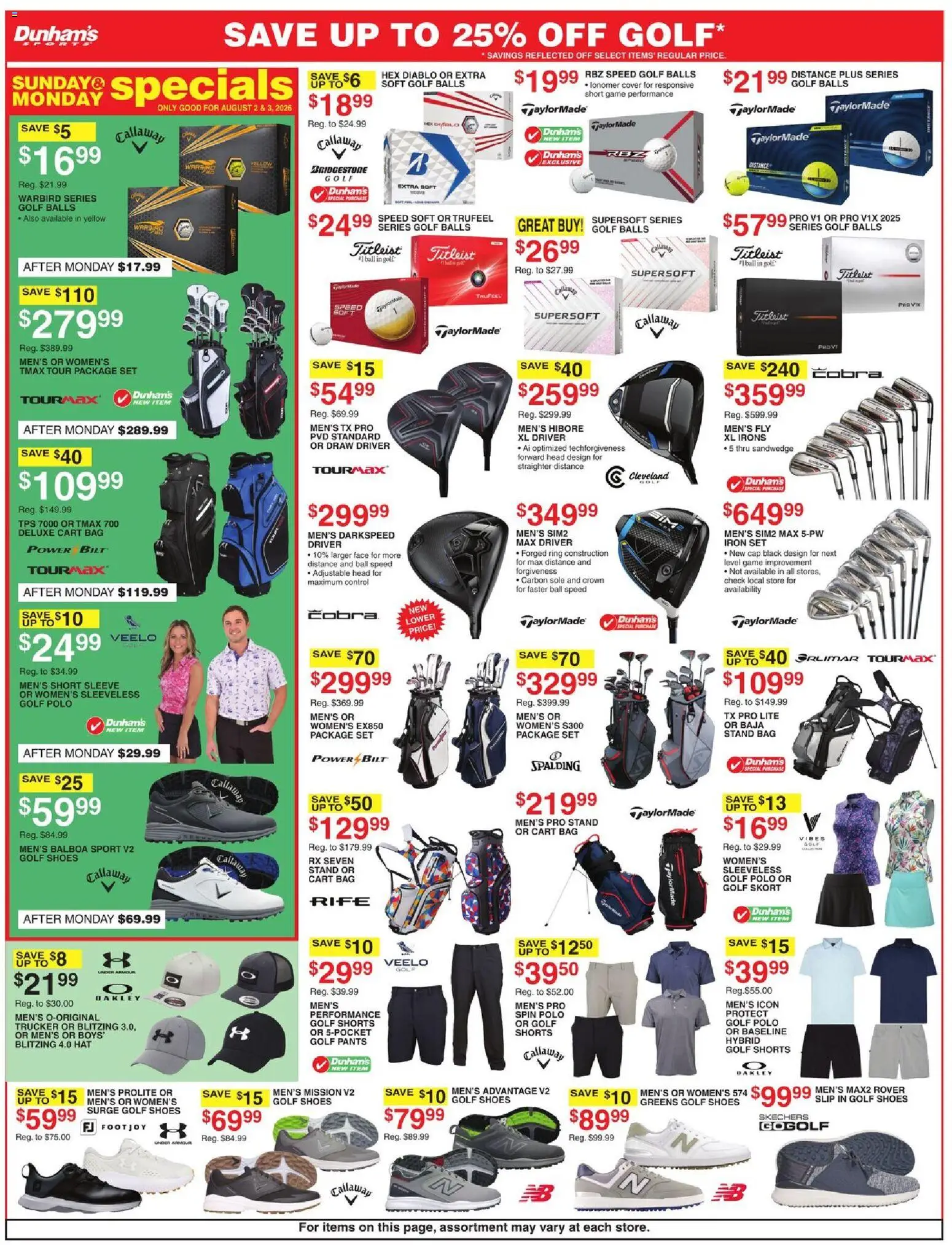 Dunham's Sports Weekly Ad - valid from 08/01/2026 | Page: 3 | Products: Greens, Hat, Cap, Iron