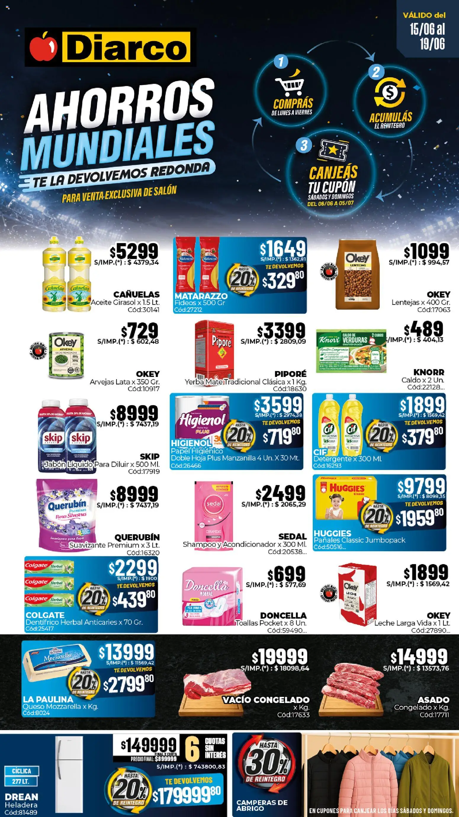 Diarco ofertas │ válido desde el 15.06.2026 | Página: 1 | Productos: Yerba, Aceite, Arvejas, Té