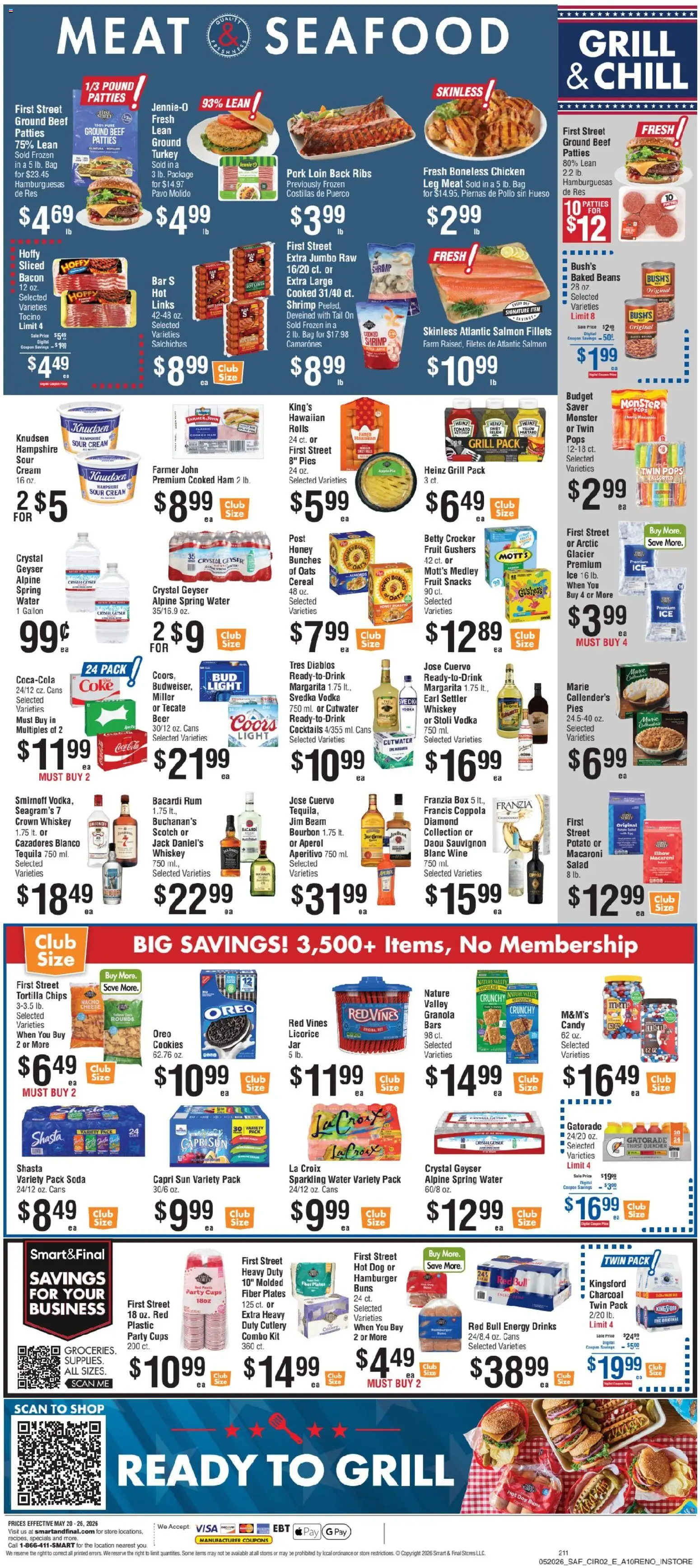 Smart & Final Weekly Ad - valid from 20.05.2026 | Page: 3 | Products: Ham, Pork, Salad, Grill