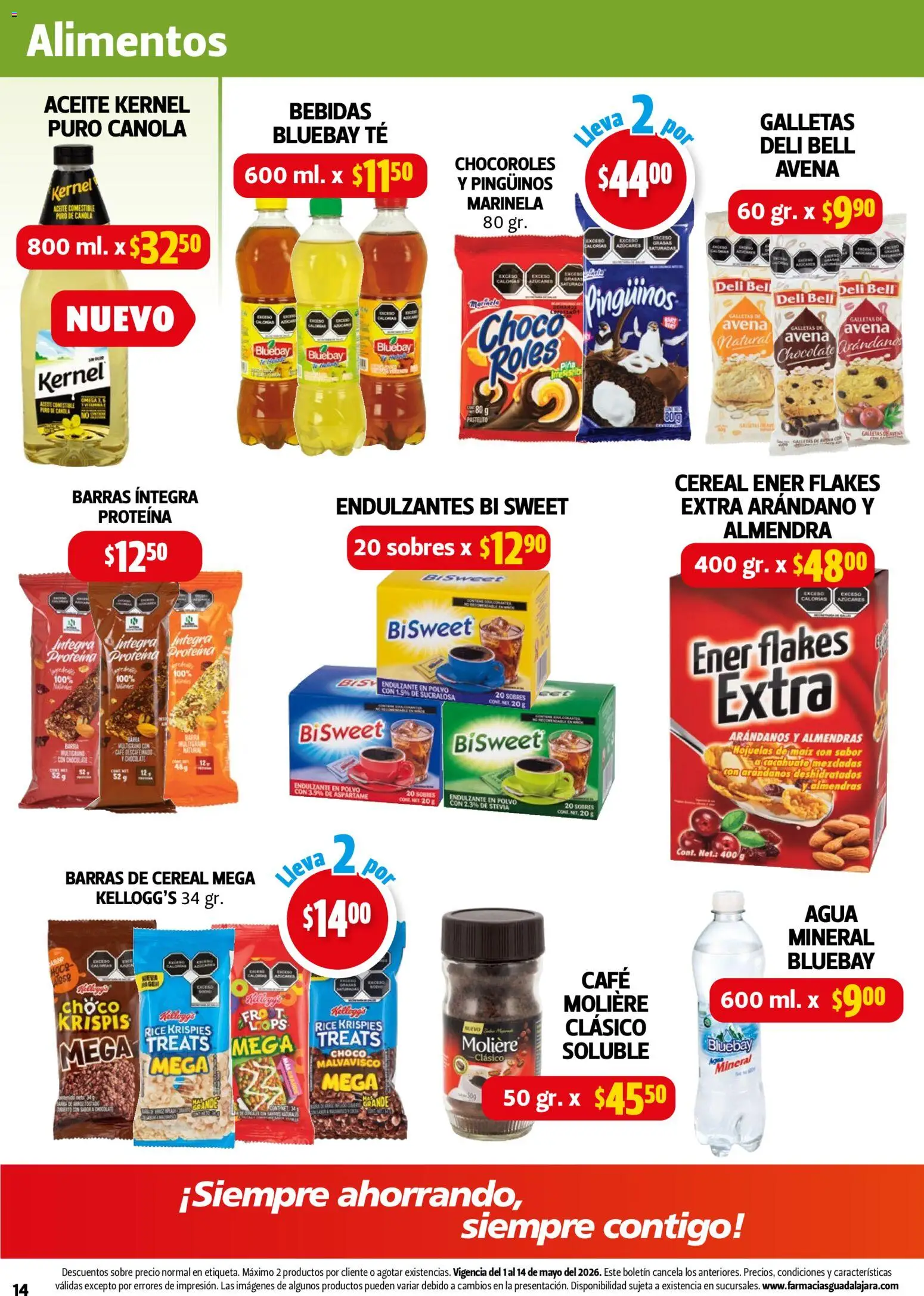 Nuevas ofertas de Farmacia Guadalajara válidas en toda la República Mexicana desde el 01.05.2026. ¡Encuentra las mejores ofertas en Farmacia Guadalajara catálogo! | Página: 14 | Productos: Maíz, Chocolate, Polvo, Sobre