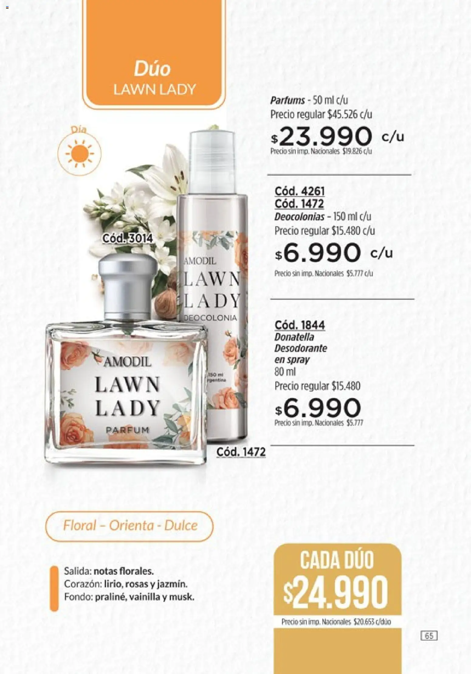 Catálogo Amodil Campaña 15 │ válido desde el 26/08/2026 | Página: 65 | Productos: Vainilla, Dulce, Desodorante