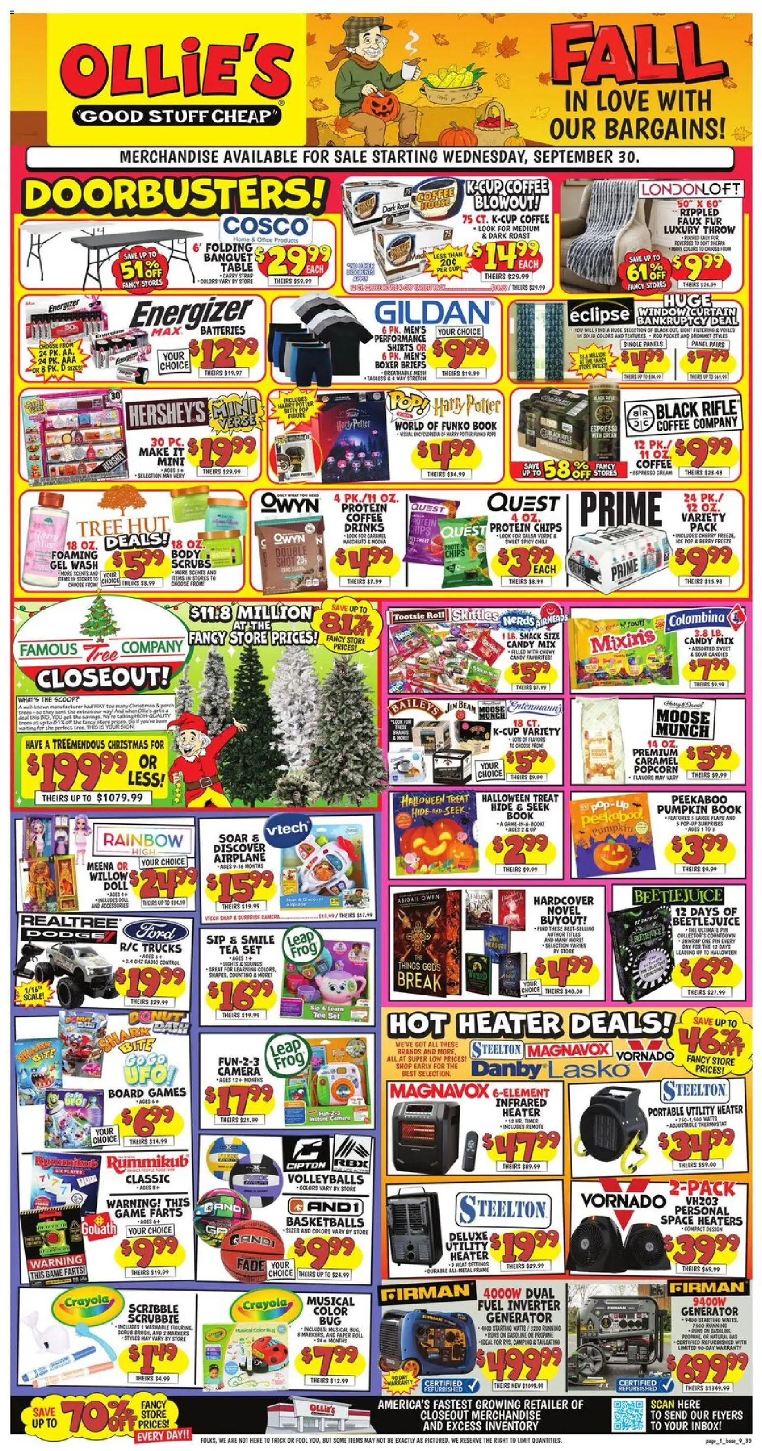 Ollie's Ad - valid from 09/30/2026 | Page: 1 | Products: Coffee, Pumpkin, Radio, Game