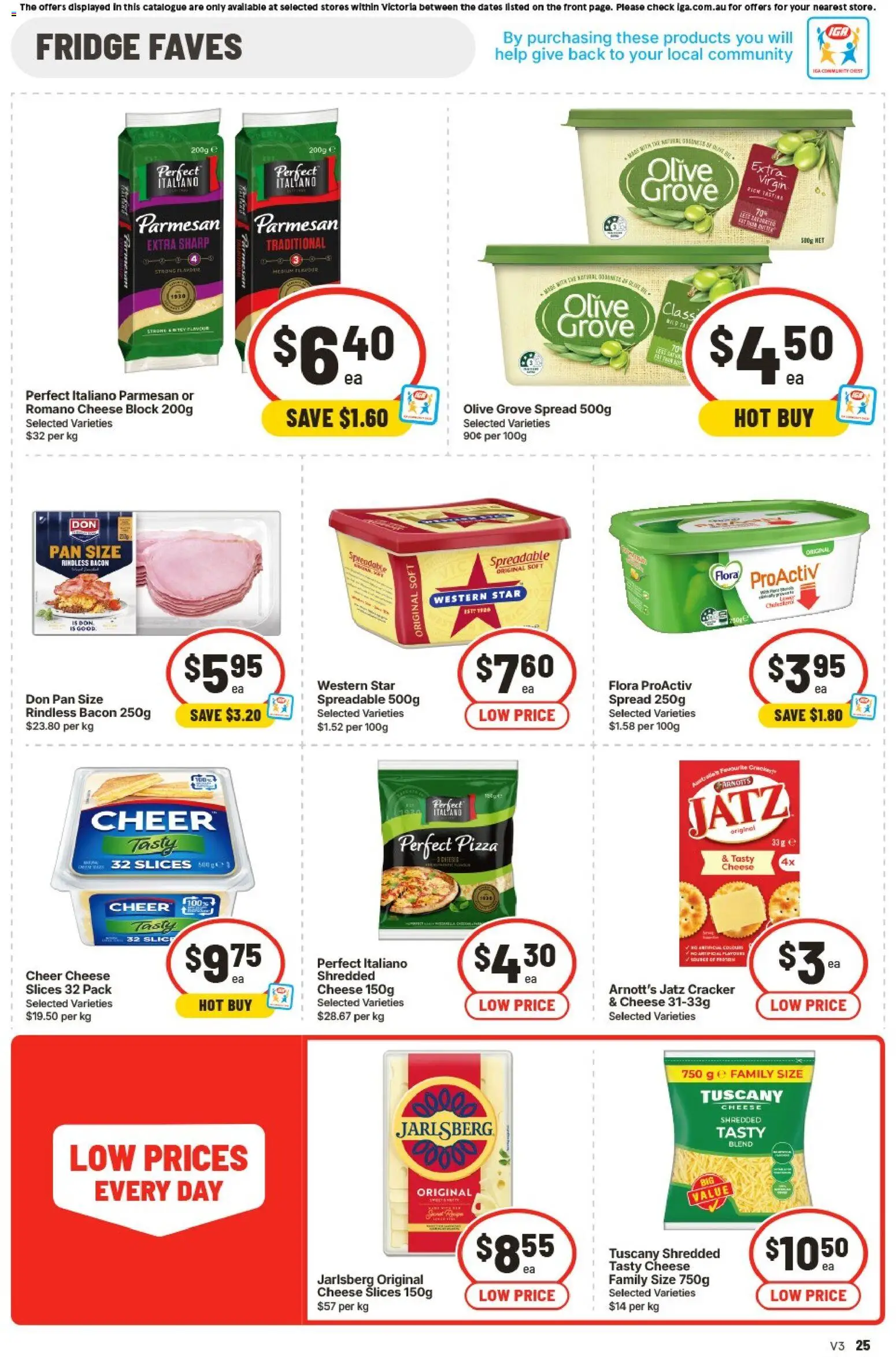 IGA catalogue - valid from 29/07/2026 | Page: 25 | Products: Bacon, Cheese, Pizza, Fridge