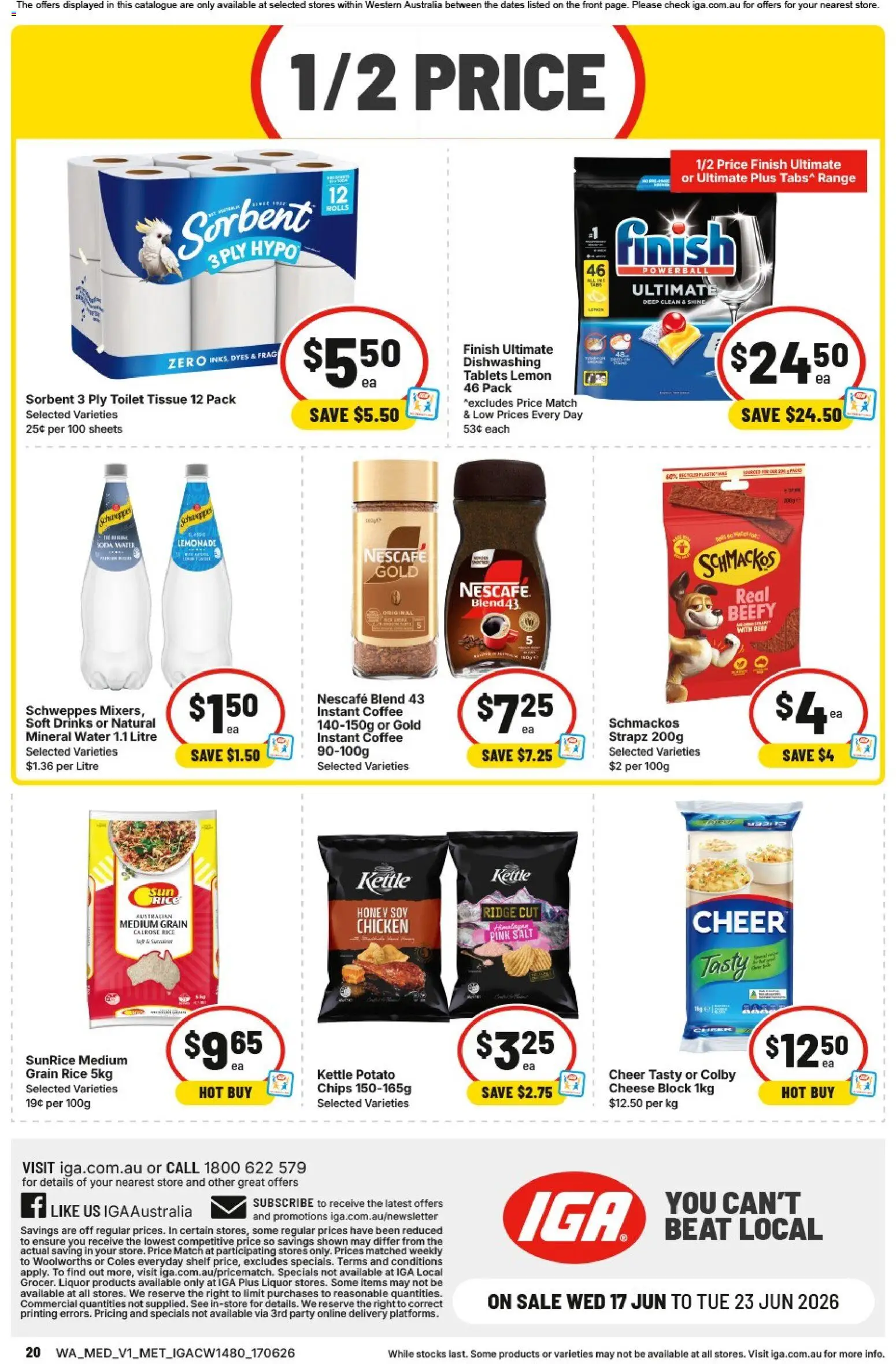 IGA catalogue - valid from 17.06.2026 | Page: 17 | Products: Honey, Water, Salt, Lemon