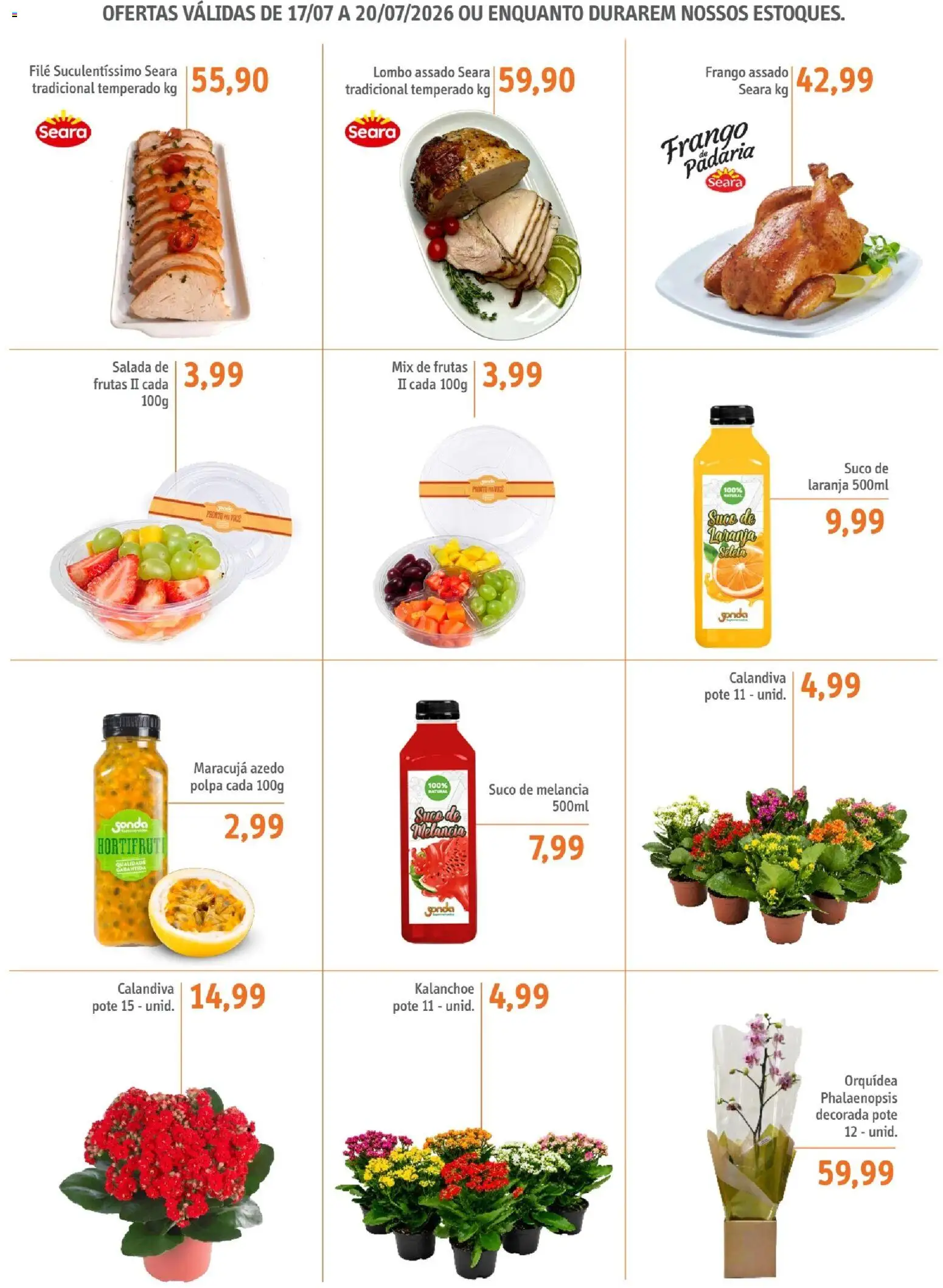 Sonda Folheto - válido de 17/07/2026 | Página: 7 | Produtos: Maracujá, Melancia, Lombo, Frango