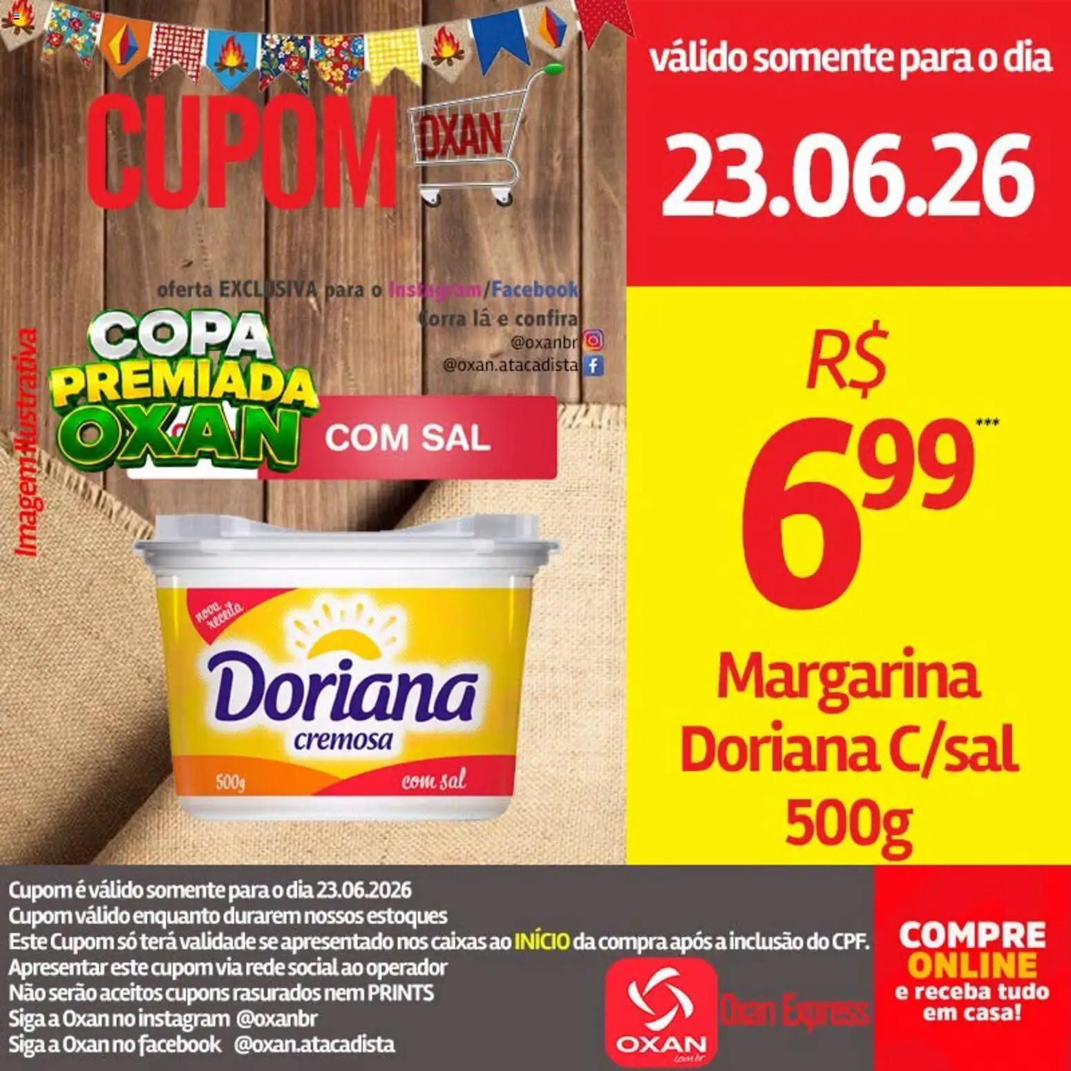 Oxan Atacadista Folheto - válido de 23/06/2026 | Página: 15 | Produtos: Doriana, Copa, Sal, Margarina