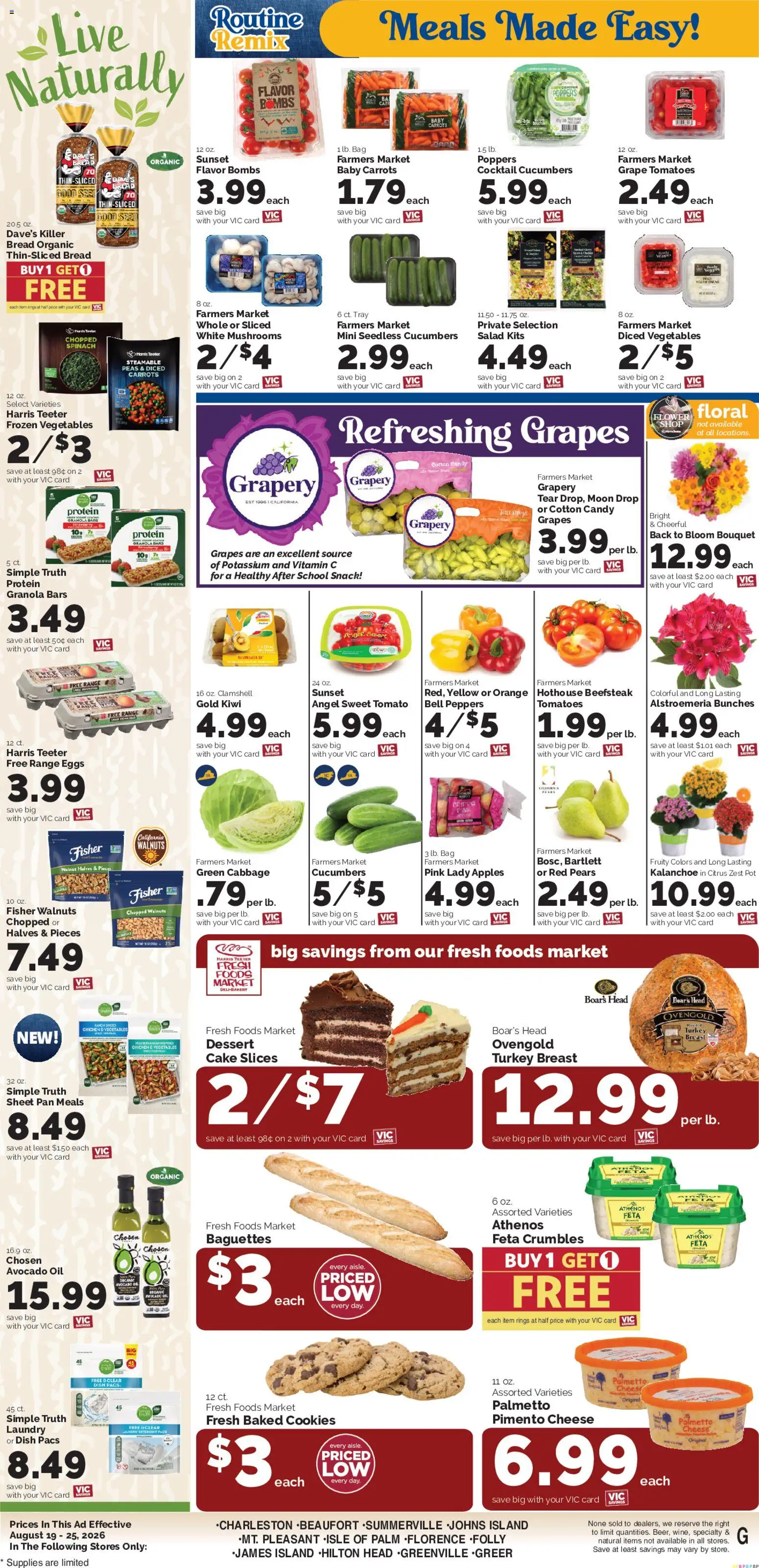 Harris Teeter Weekly Ad - SC - valid from 08/19/2026 | Page: 13 | Products: Dessert, Cucumbers, Salad, Carrots