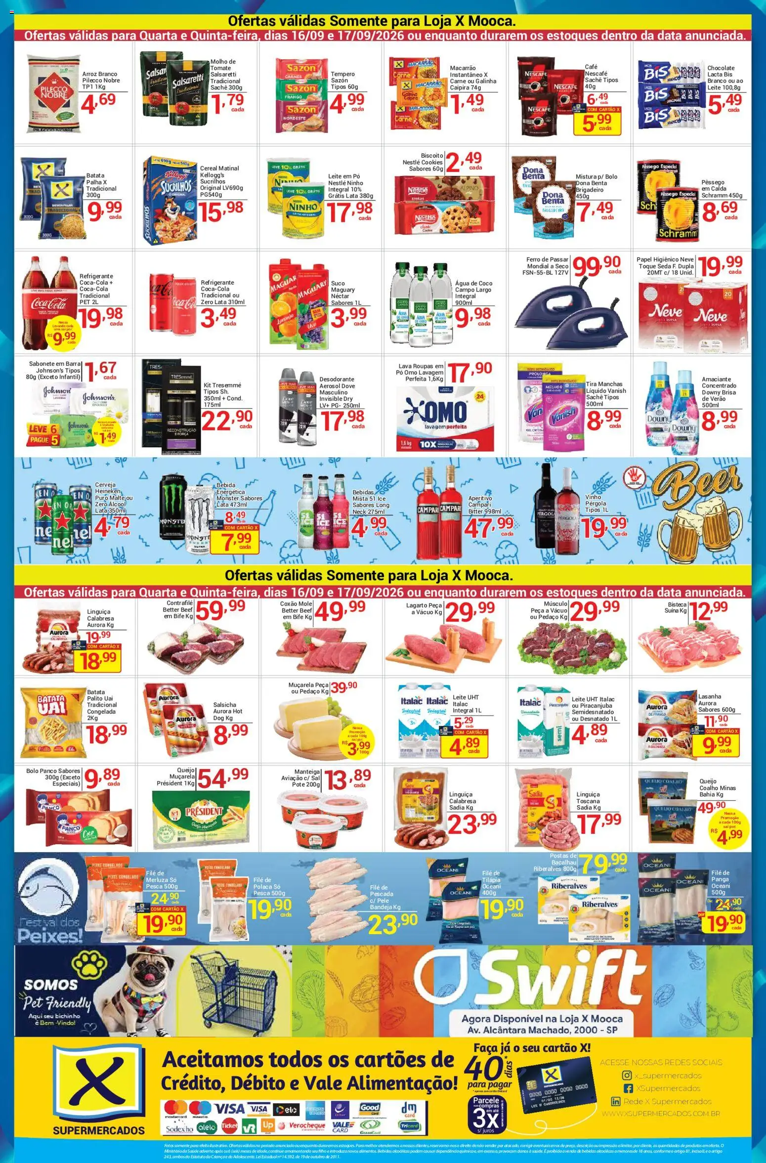 X Supermercados Folheto - válido de 16/09/2026 | Página: 2 | Produtos: Tira manchas, Cerveja, Papel higiênico, Leite em pó
