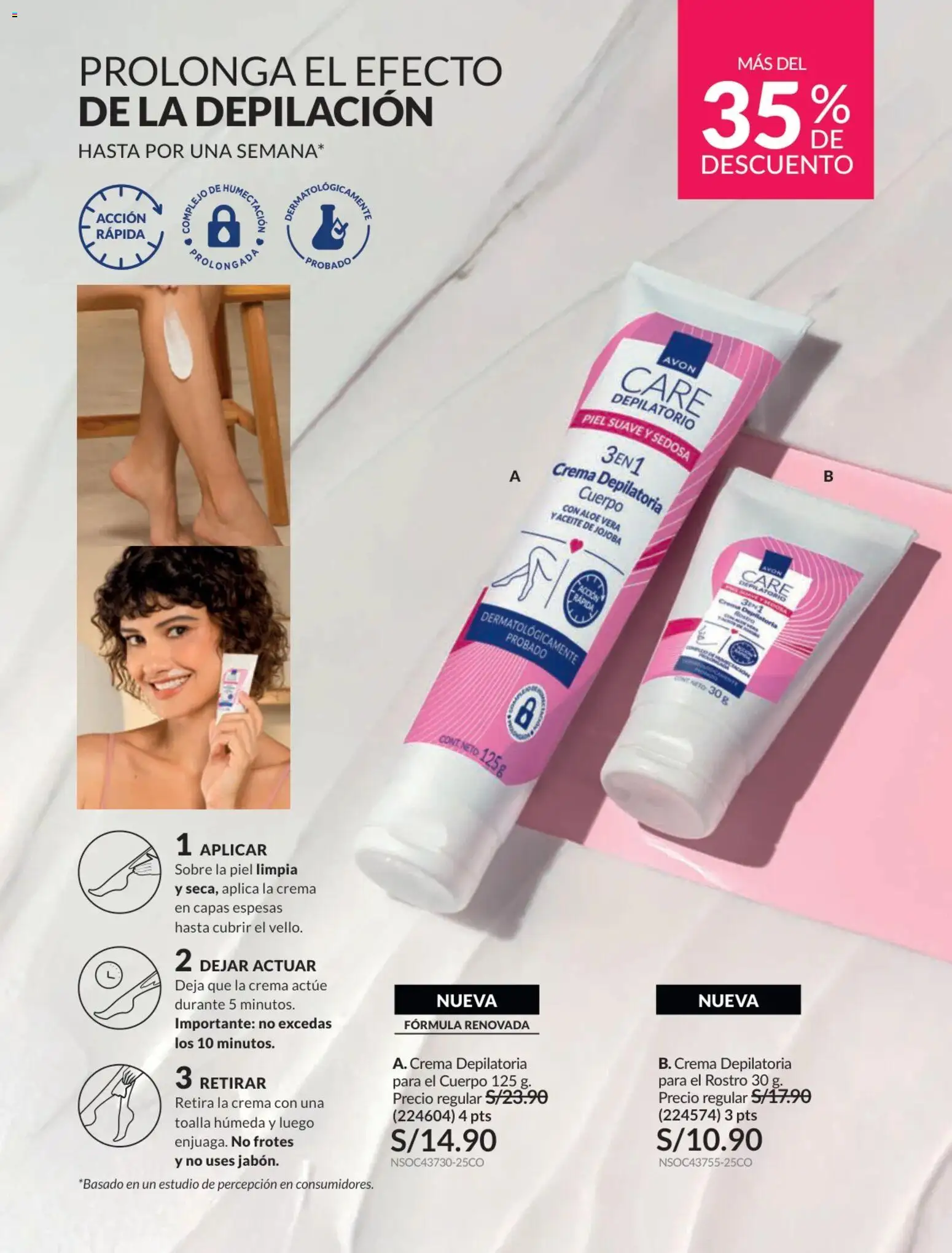 Catálogo Avon válido desde 17.06.2026 | Página: 148 | Productos: Crema depilatoria, Aceite, Toalla, Crema