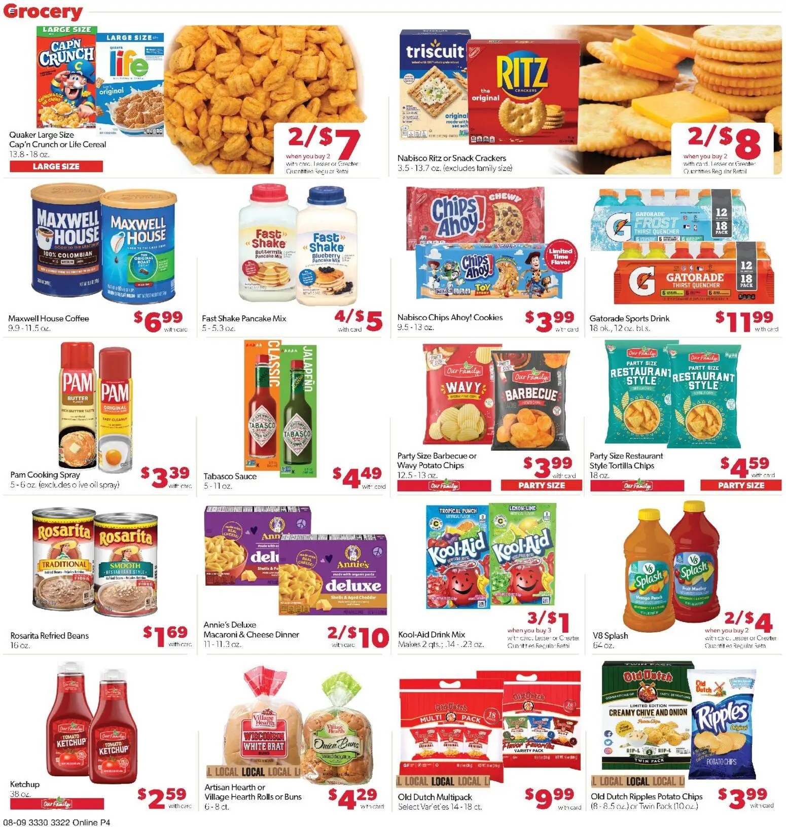 Family Fare Weekly Ad - MN - valid from 08/09/2026 | Page: 9 | Products: Cheese, Oil, Pasta, Fruit