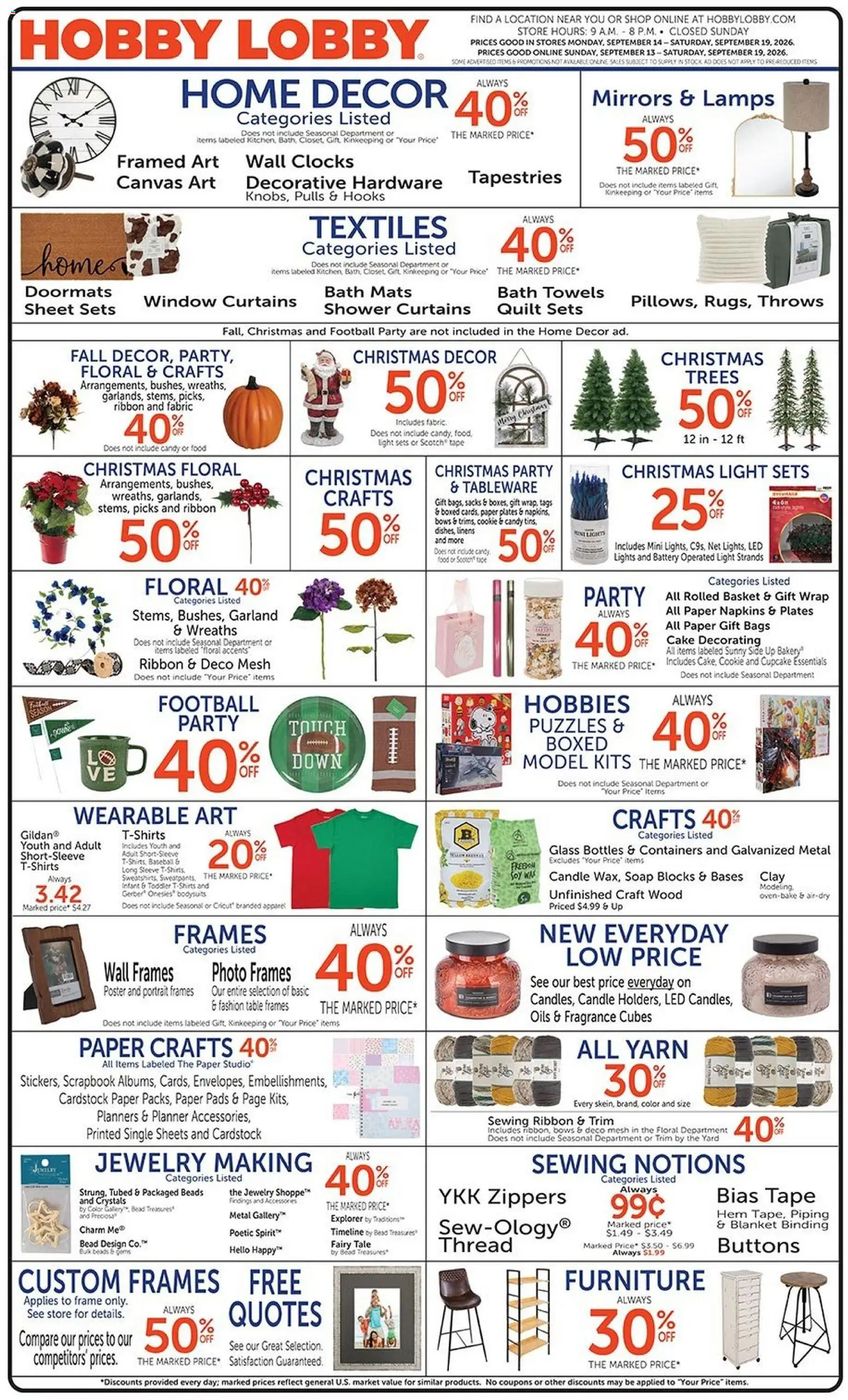 Hobby Lobby Weekly Ad - valid from 09/13/2026 | Page: 1