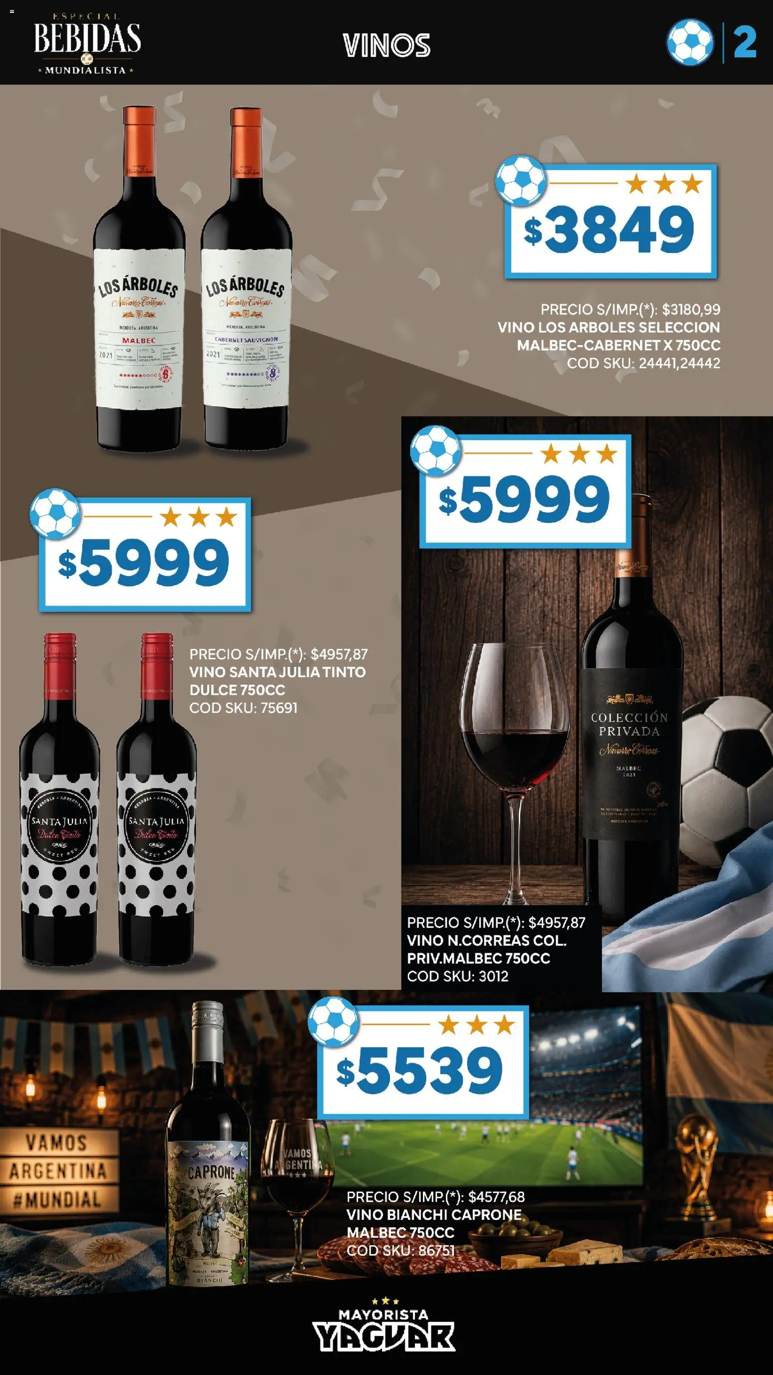 Yaguar - Especial Bebidas Mundialistas Parque Chacabuco │ válido desde el 03/07/2026 | Página: 2 | Productos: Vino
