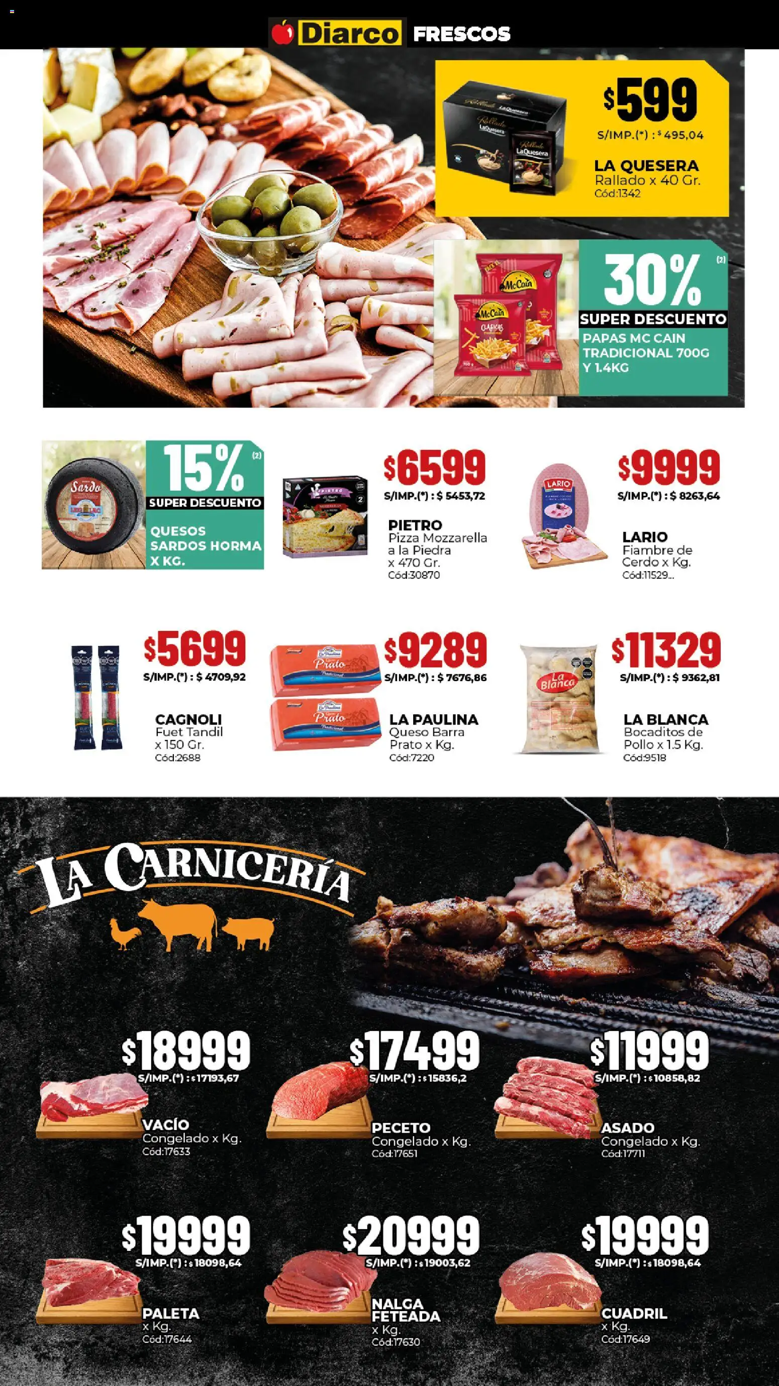Diarco ofertas │ válido desde el 06/04/2026 | Página: 10 | Productos: Cuadril, Papas, Queso, Cerdo