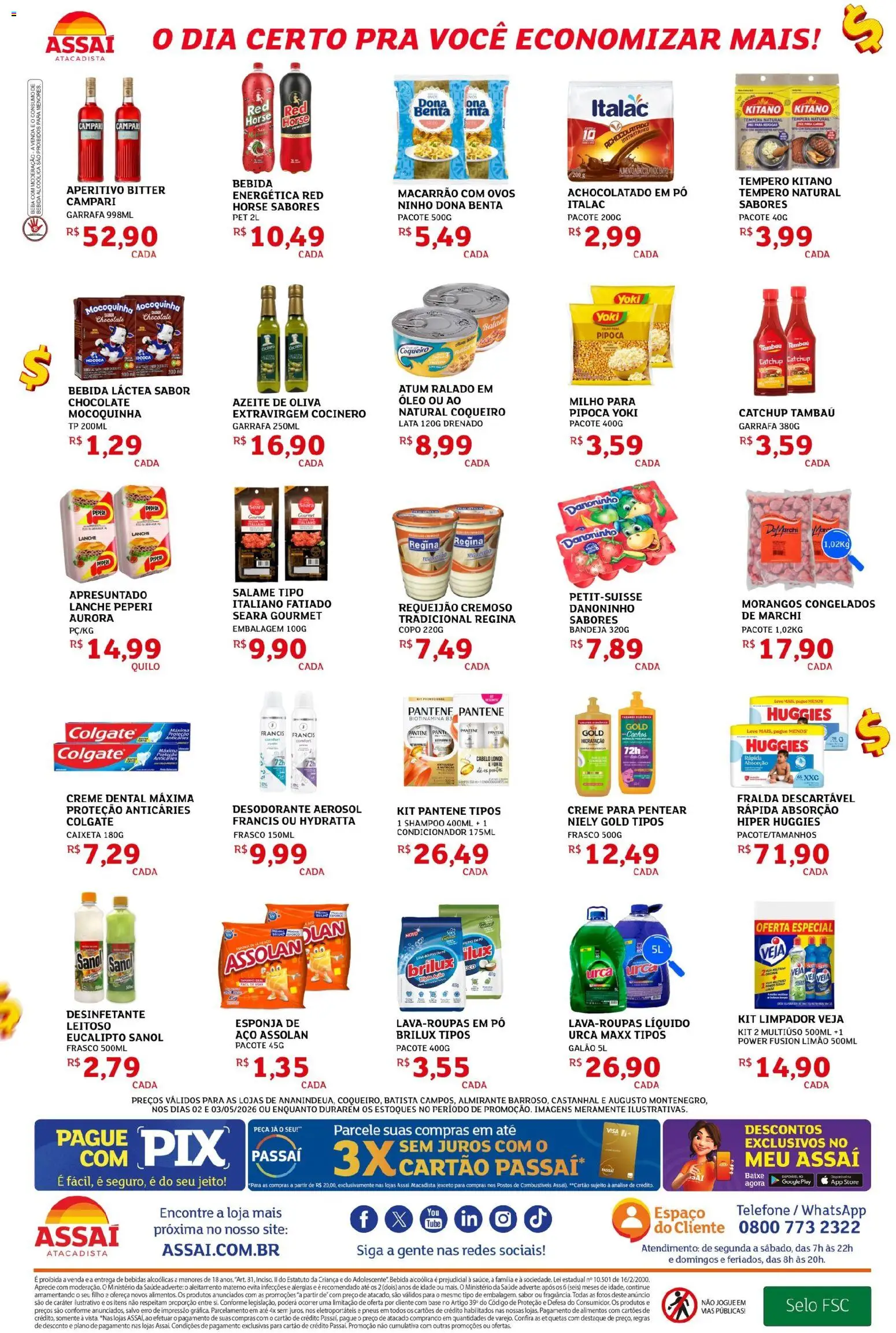Assaí Atacadista Folheto - válido de 02.05.2026 | Página: 2 | Produtos: Ovos, Óleo, Bebida, Azeite