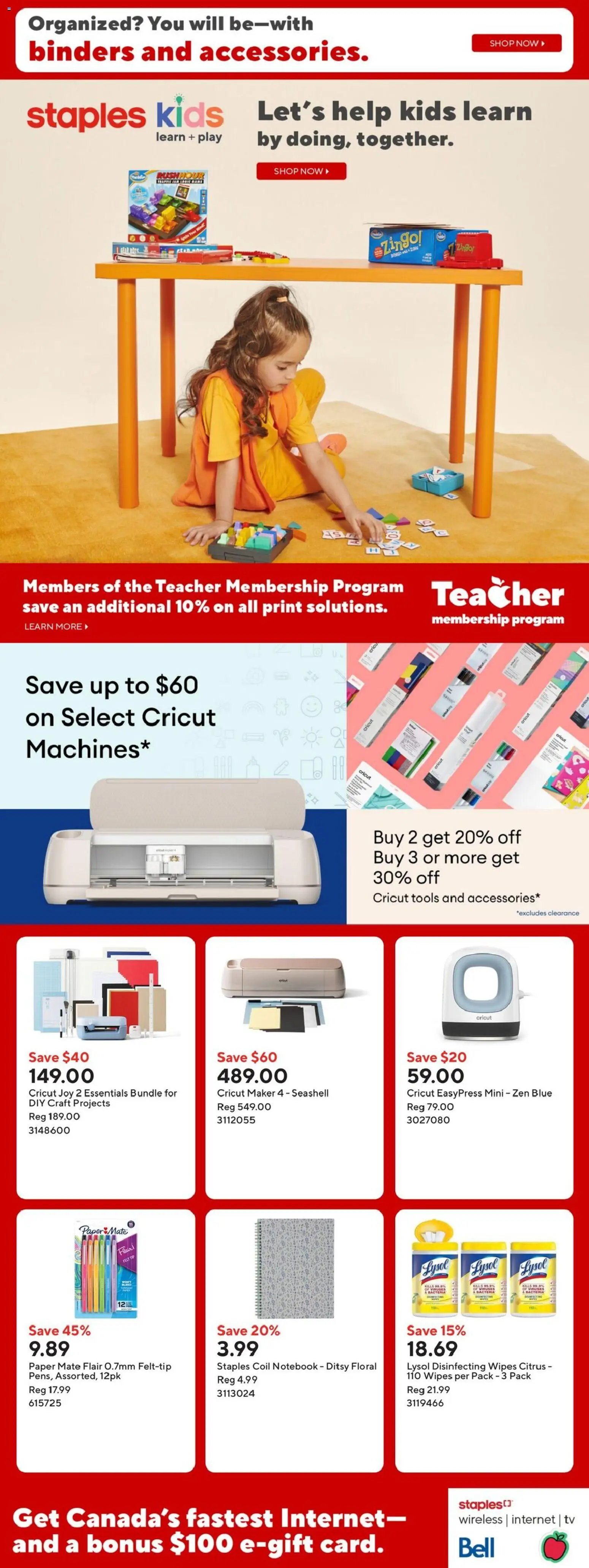 Staples flyer valid from Aug 7, 2026 | Page: 9 | Products: Citrus, Notebook, Tv, Tools