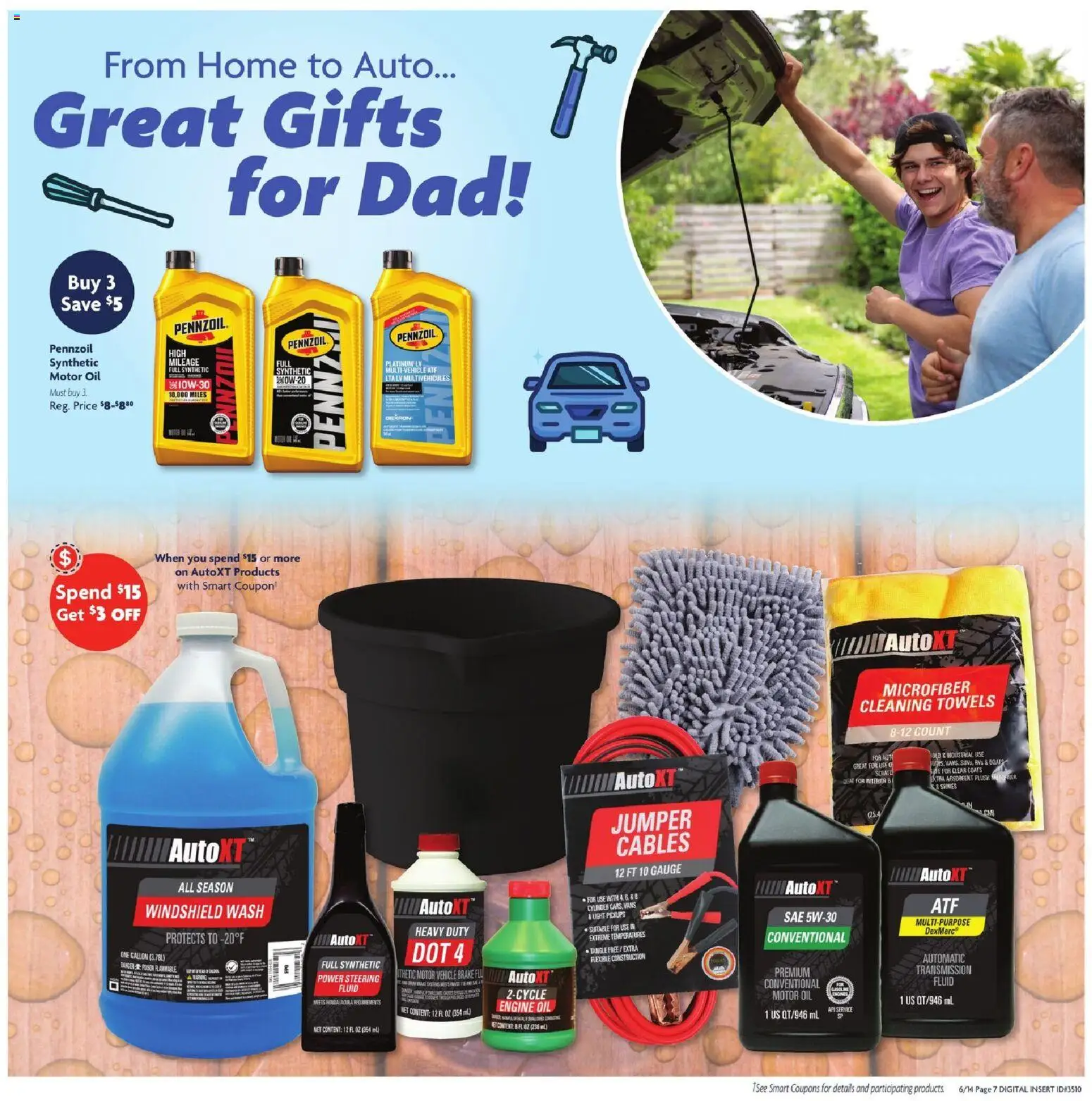 Family Dollar Weekly Ad - valid from 14.06.2026 | Page: 3 | Products: Oil, Steering, Windshield, Motor Oil